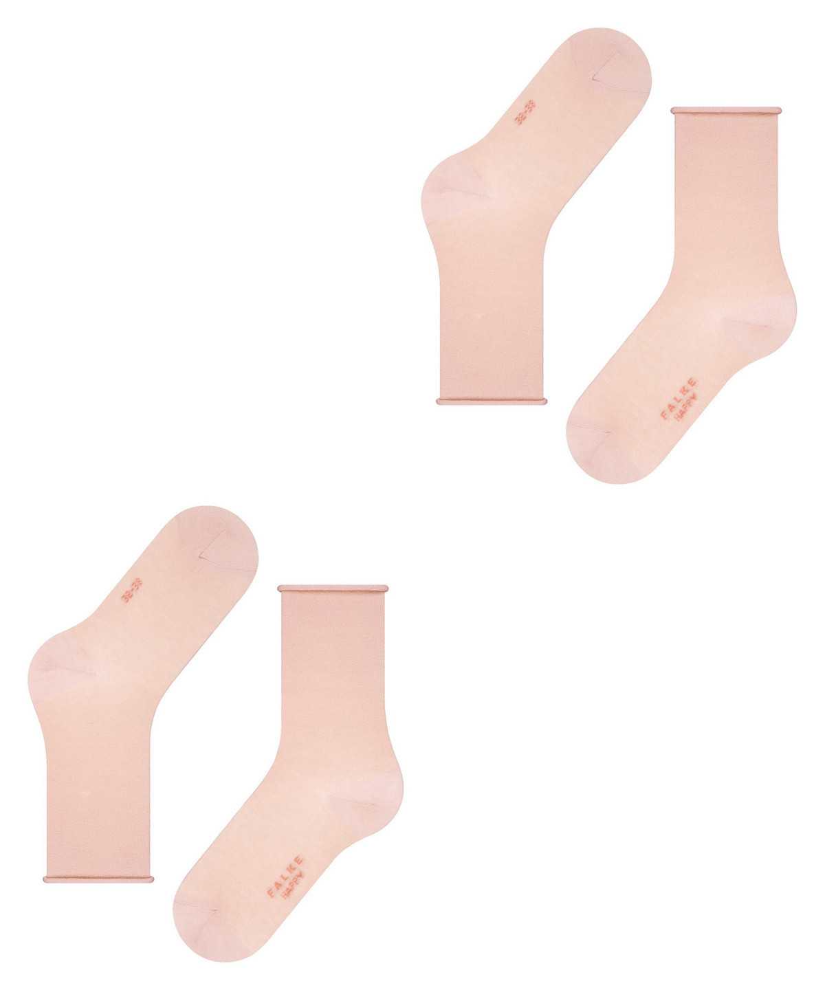 Skarpetki Falke Happy 2-Pack Socks Damskie Różowe | ZXFJLQ-235