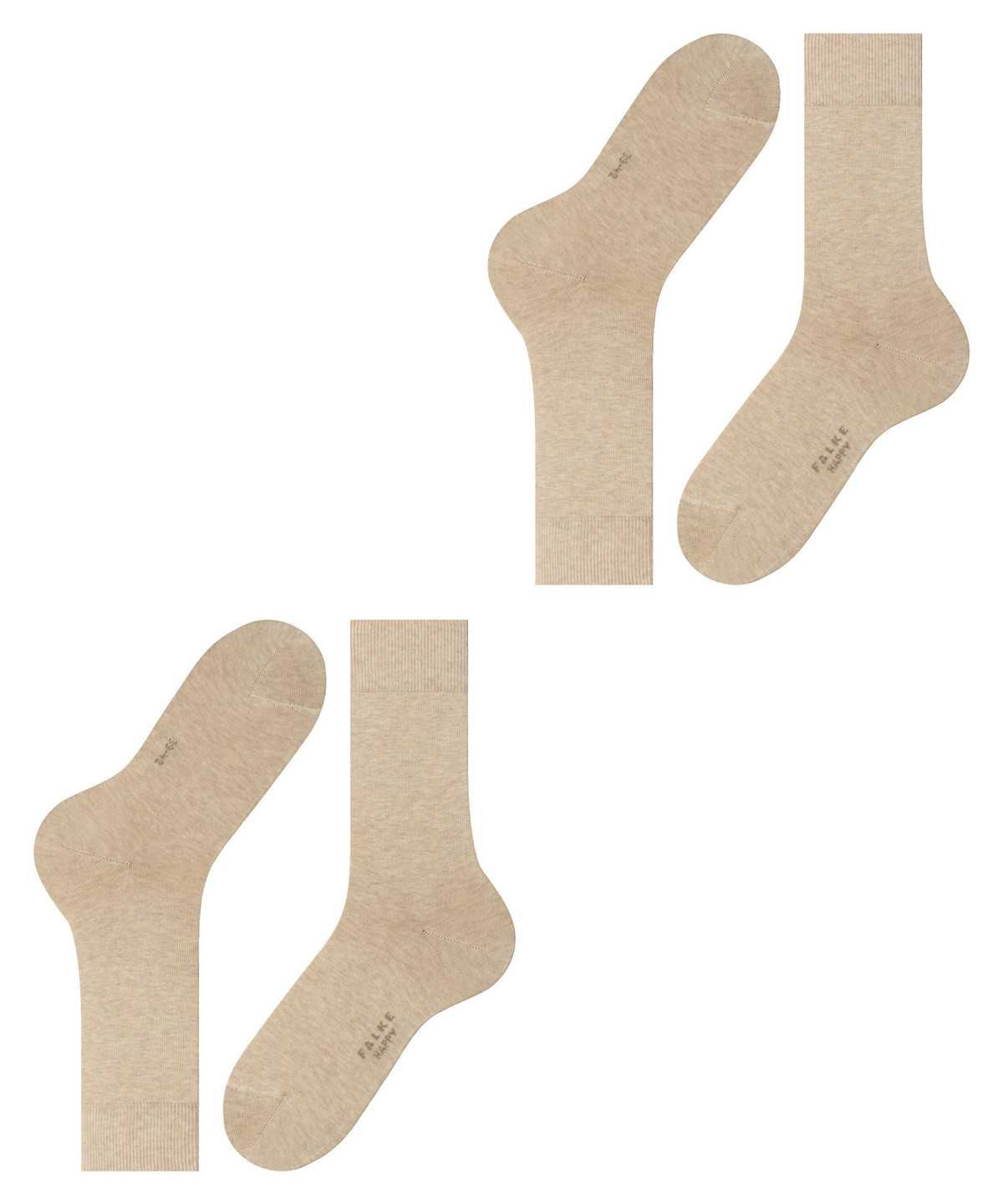 Skarpetki Falke Happy 2-Pack Socks Męskie Beżowe | ZLSWBC-350