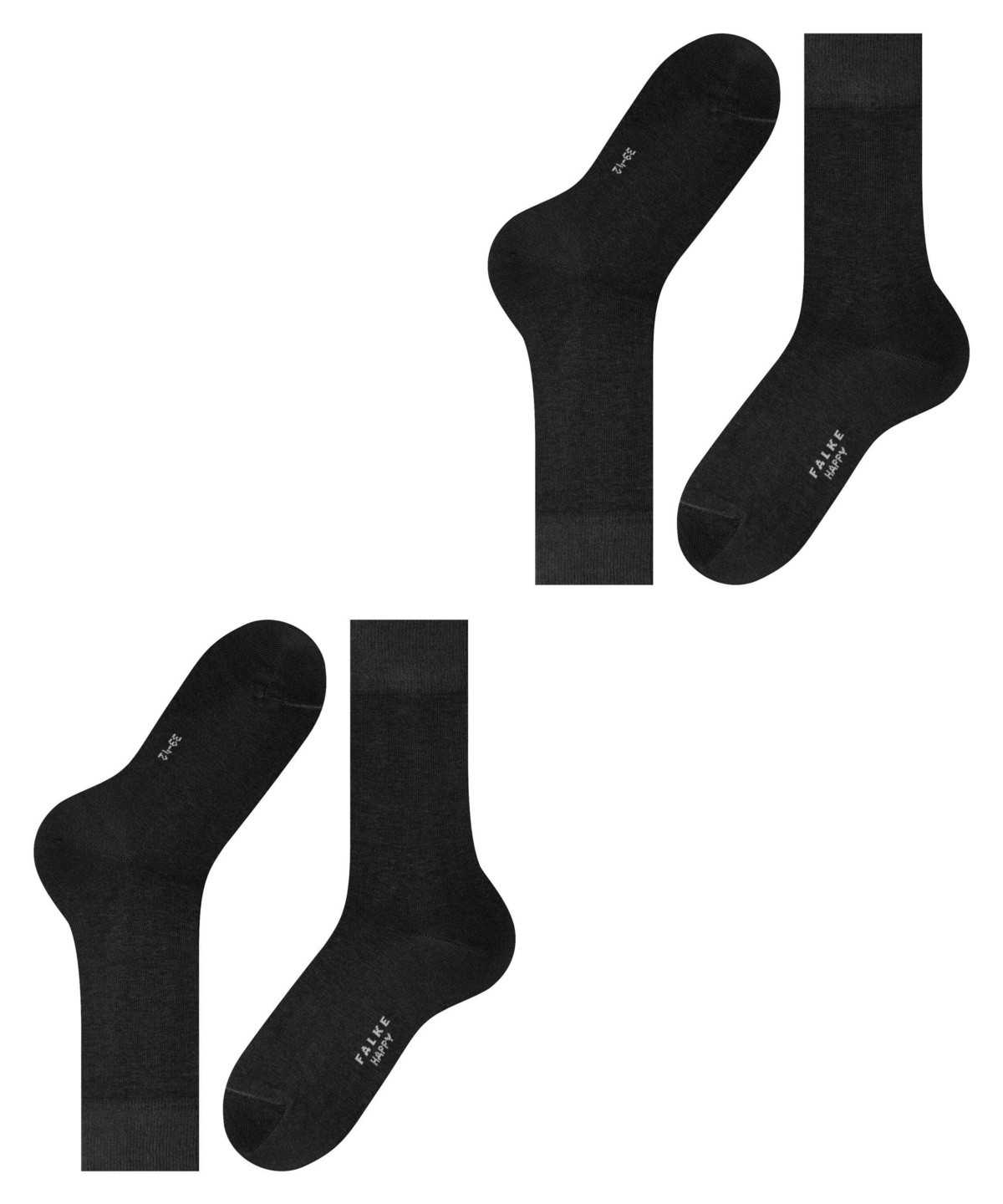 Skarpetki Falke Happy 2-Pack Socks Męskie Czarne | KJXGFU-082