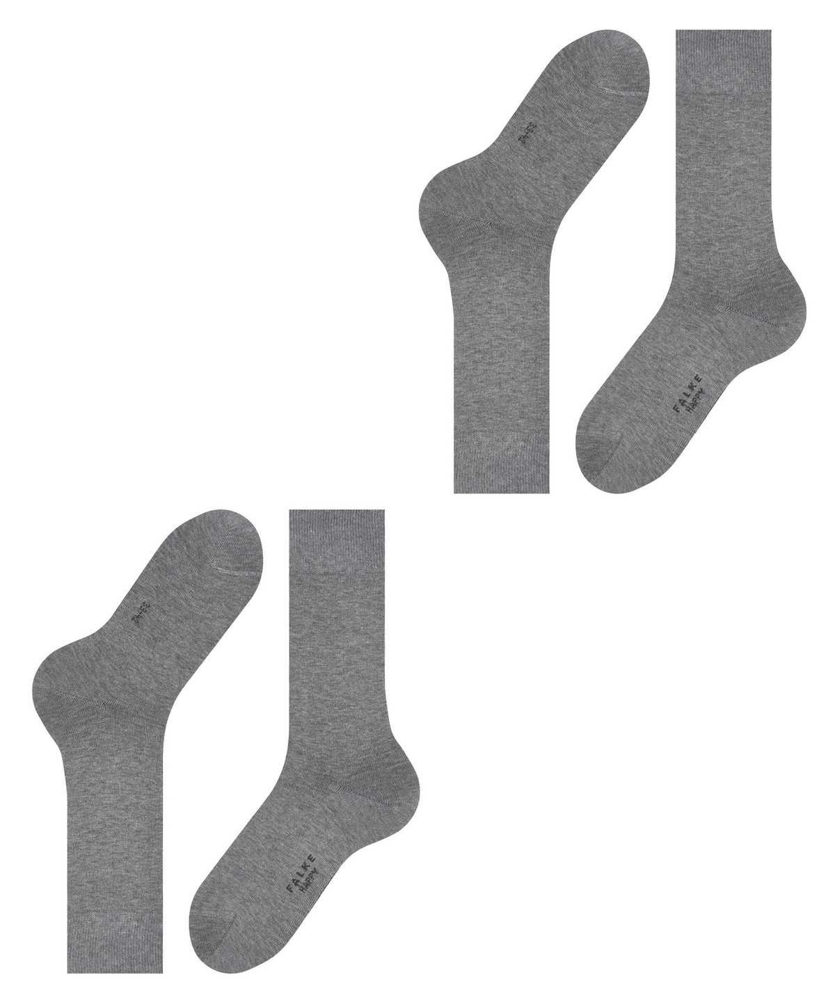 Skarpetki Falke Happy 2-Pack Socks Męskie Szare | IMGQFO-753