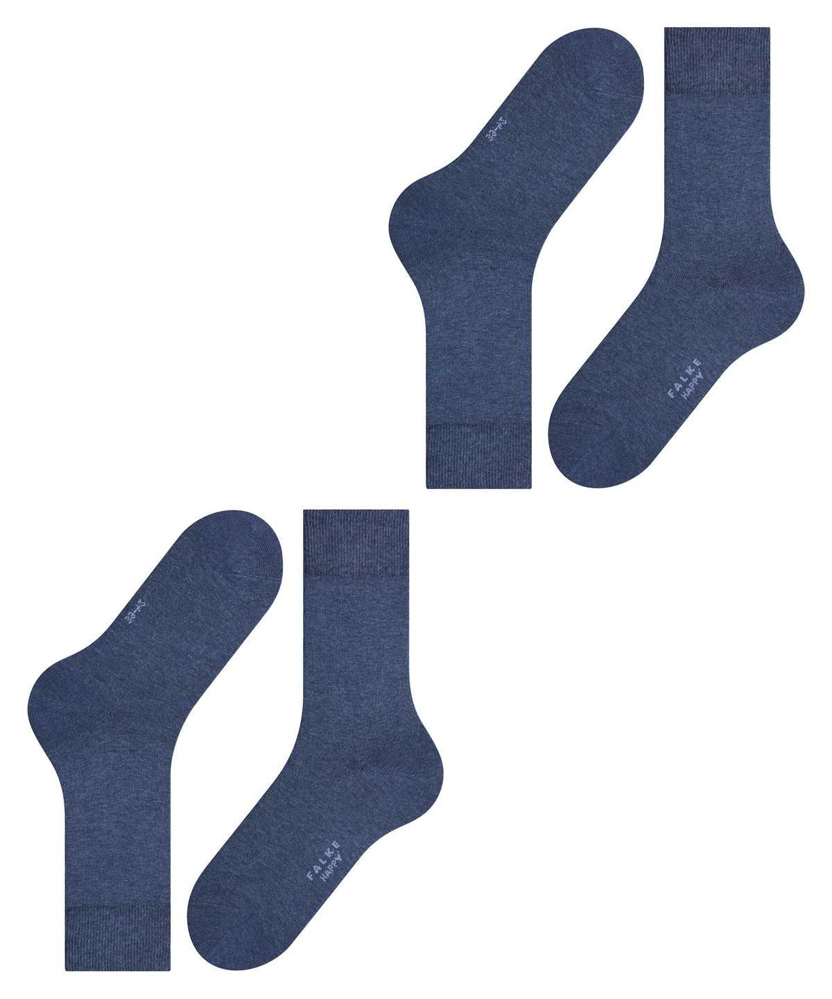 Skarpetki Falke Happy 2-Pack Socks Męskie Niebieskie | WKOUAV-521