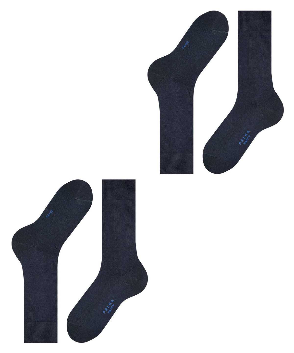 Skarpetki Falke Happy 2-Pack Socks Męskie Niebieskie | UKFBAC-817