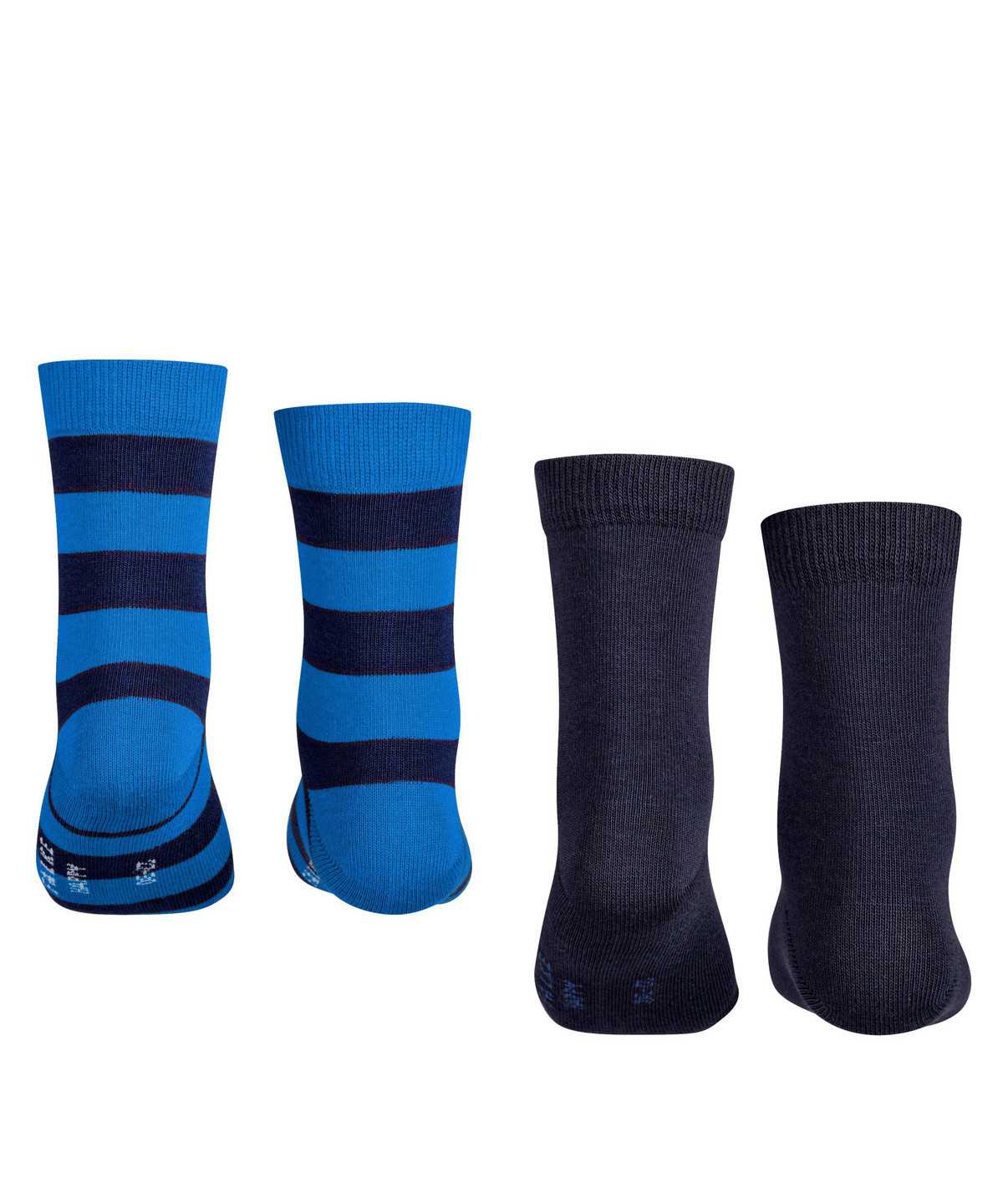 Skarpetki Falke Happy Stripe 2-Pack Socks Dziecięce Czarne | NJRLXG-846