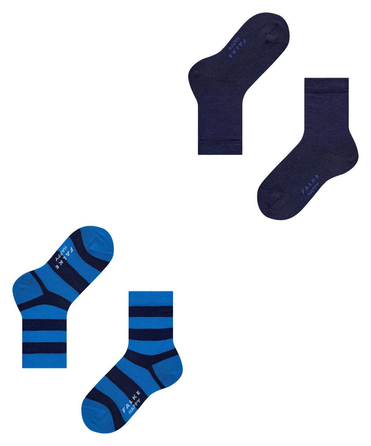 Skarpetki Falke Happy Stripe 2-Pack Socks Dziecięce Czarne | NJRLXG-846