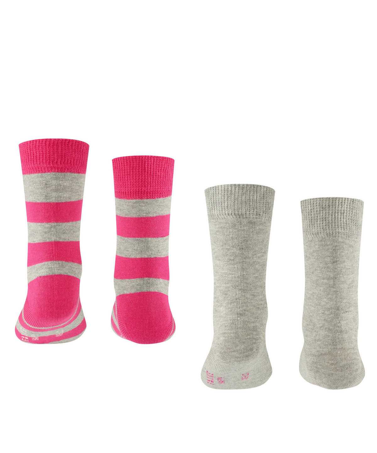 Skarpetki Falke Happy Stripe 2-Pack Socks Dziecięce Szare | DCUMNJ-401