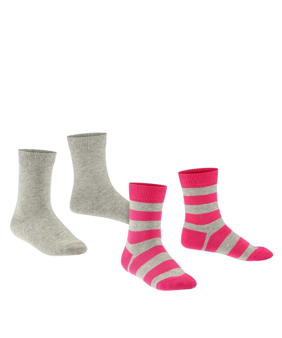 Skarpetki Falke Happy Stripe 2-Pack Socks Dziecięce Szare | DCUMNJ-401