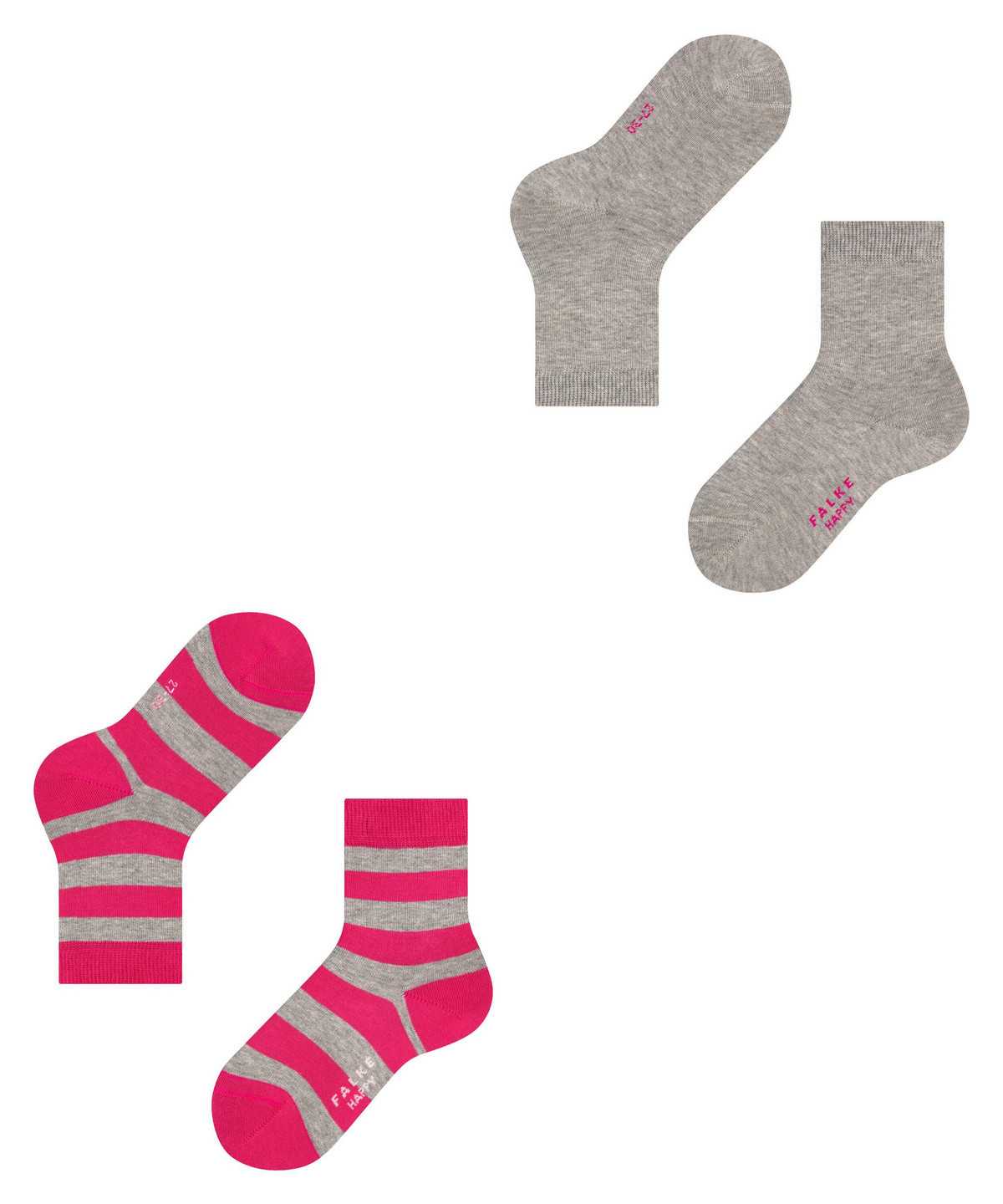 Skarpetki Falke Happy Stripe 2-Pack Socks Dziecięce Szare | DCUMNJ-401