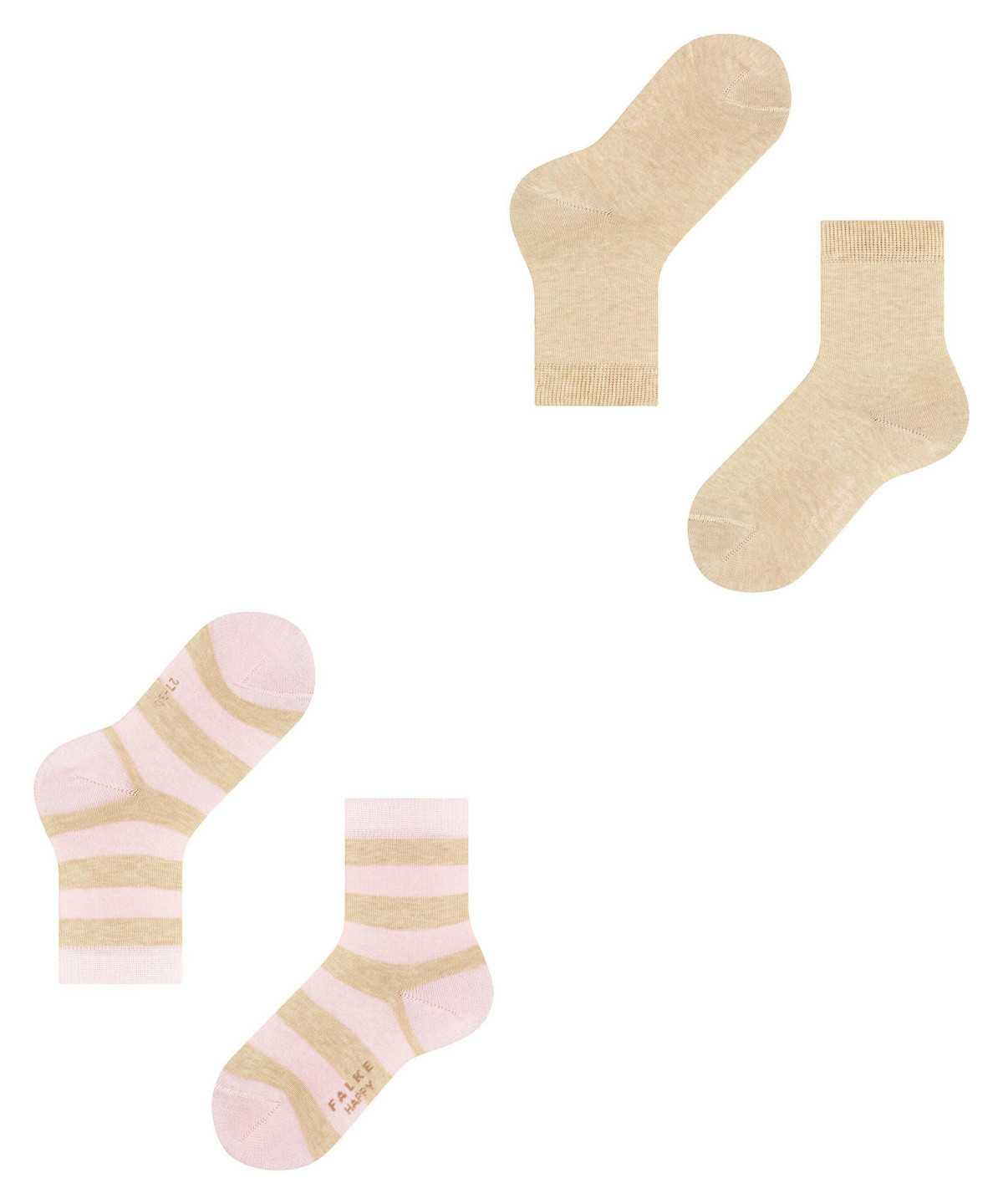 Skarpetki Falke Happy Stripe 2-Pack Socks Dziecięce Beżowe | TCEPFO-971