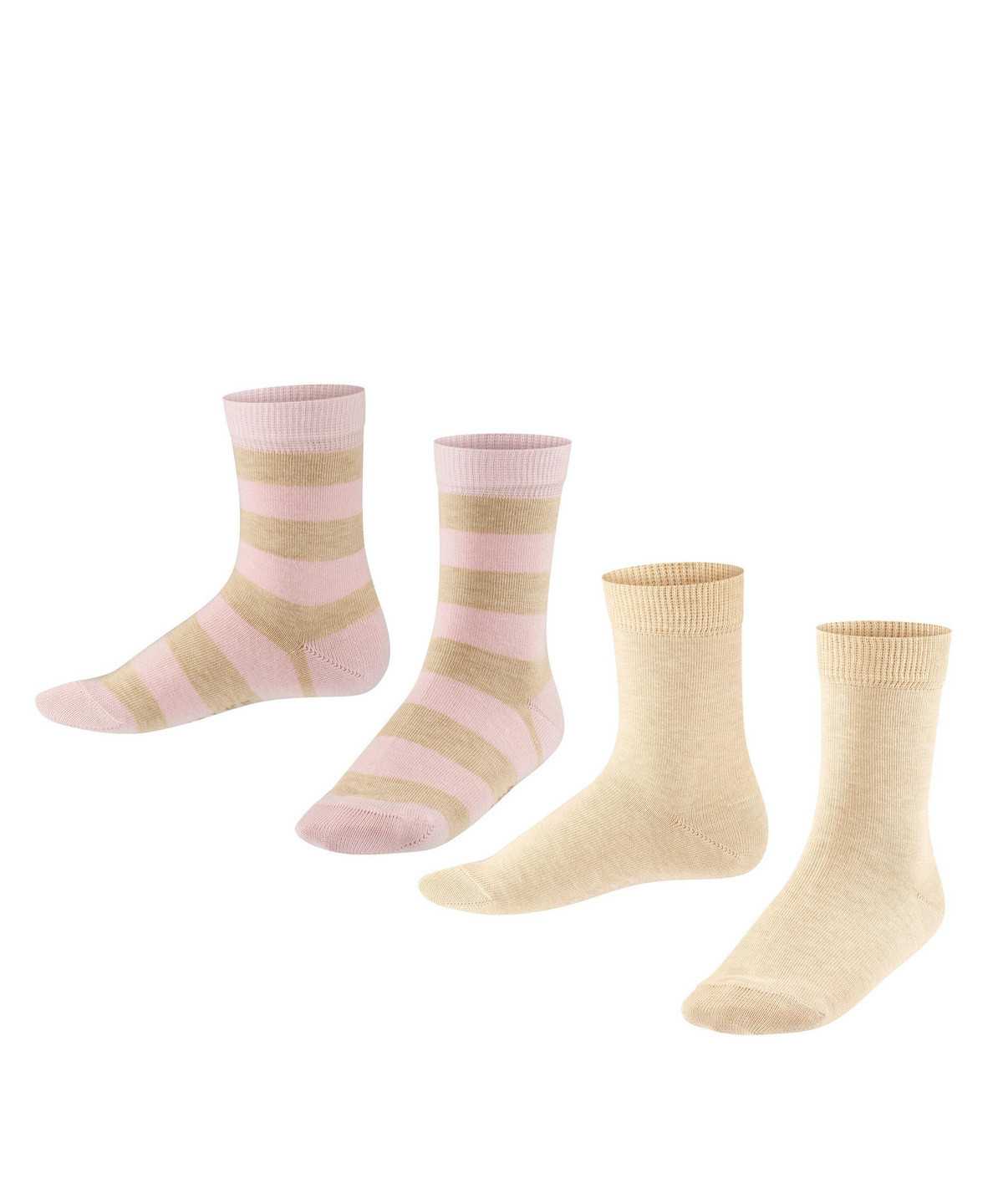 Skarpetki Falke Happy Stripe 2-Pack Socks Dziecięce Beżowe | TCEPFO-971