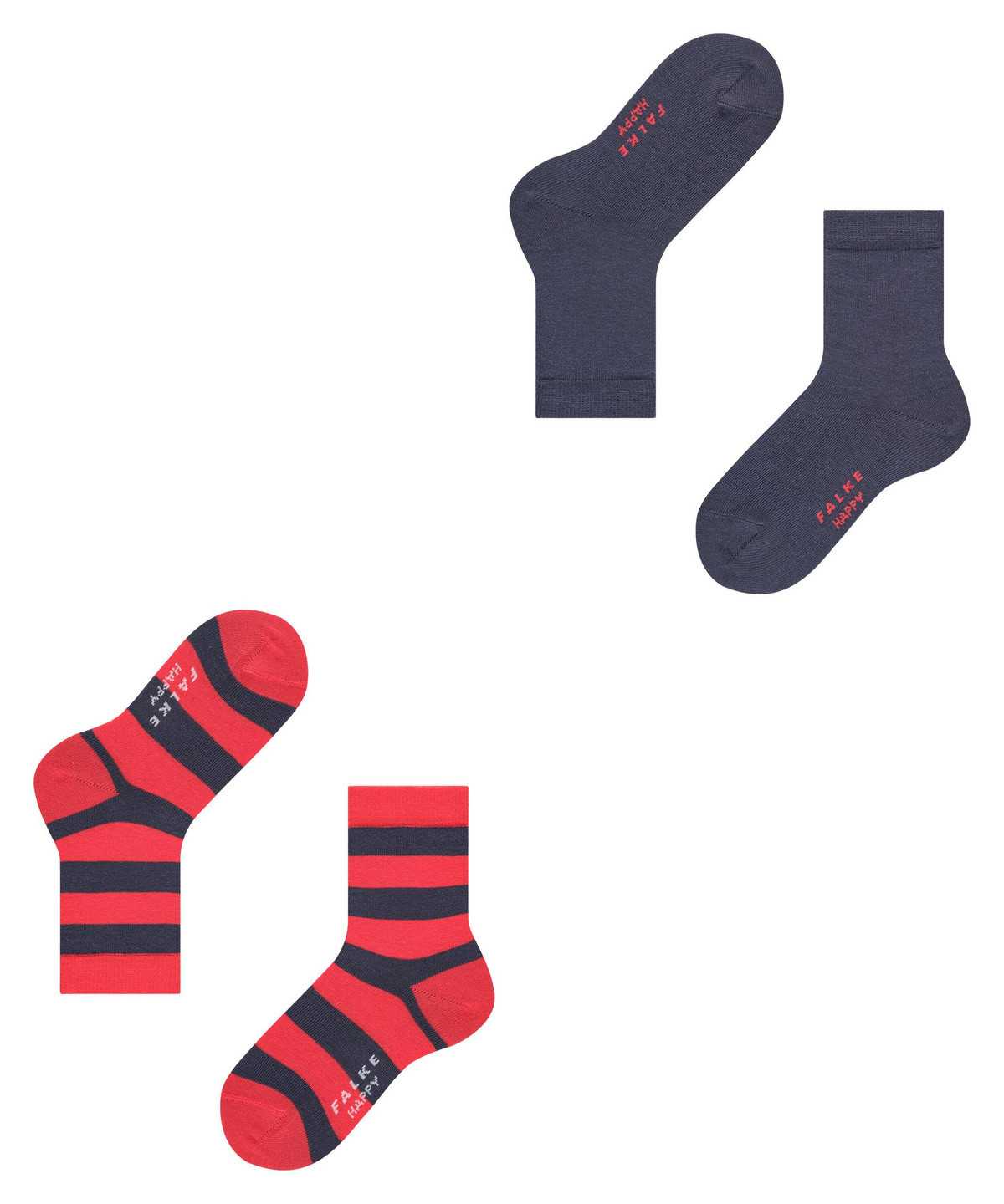 Skarpetki Falke Happy Stripe 2-Pack Socks Dziecięce Niebieskie | UPNAIR-094