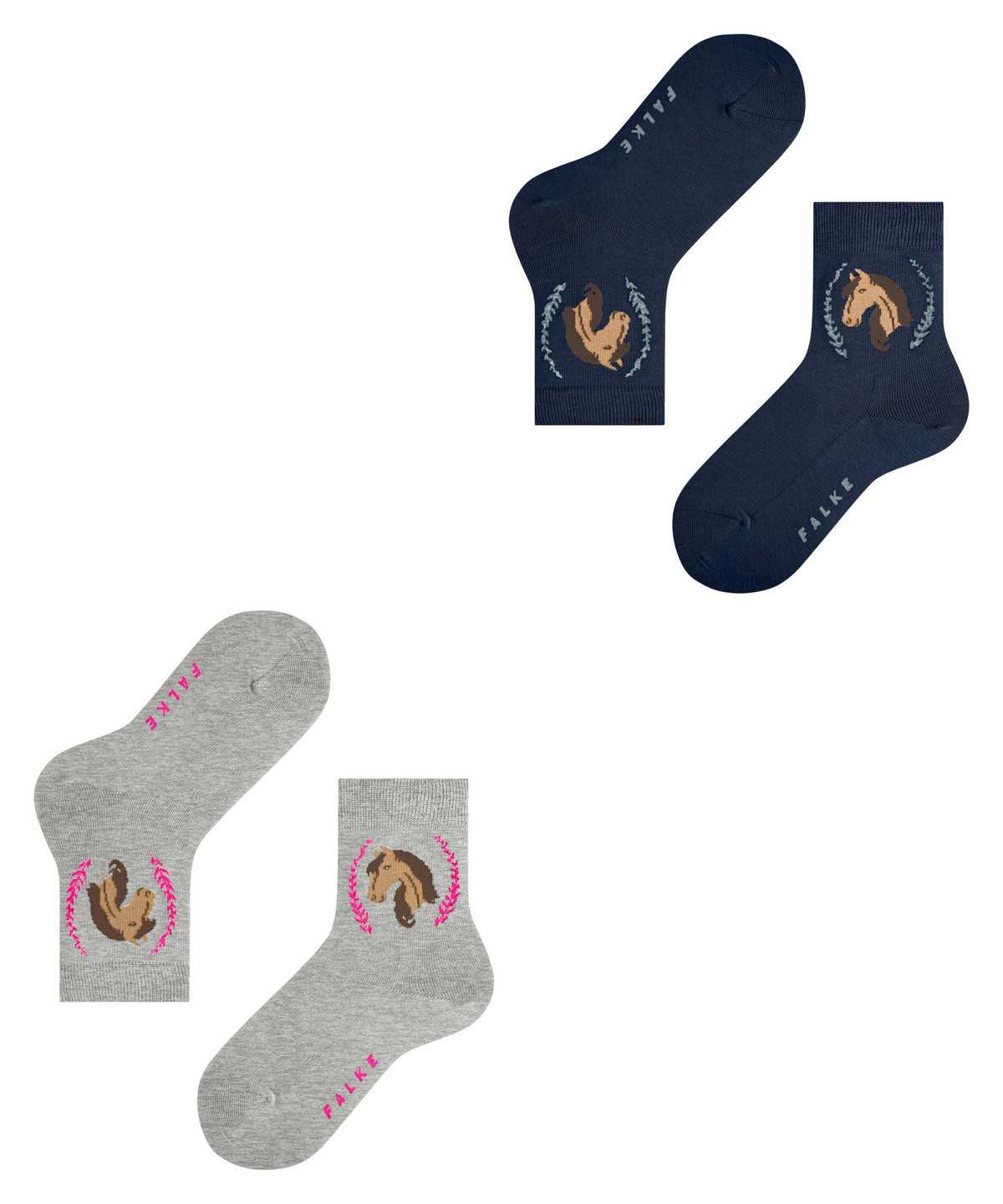 Skarpetki Falke Horse 2-Pack Socks Dziecięce Multicolored | KWDIGQ-614