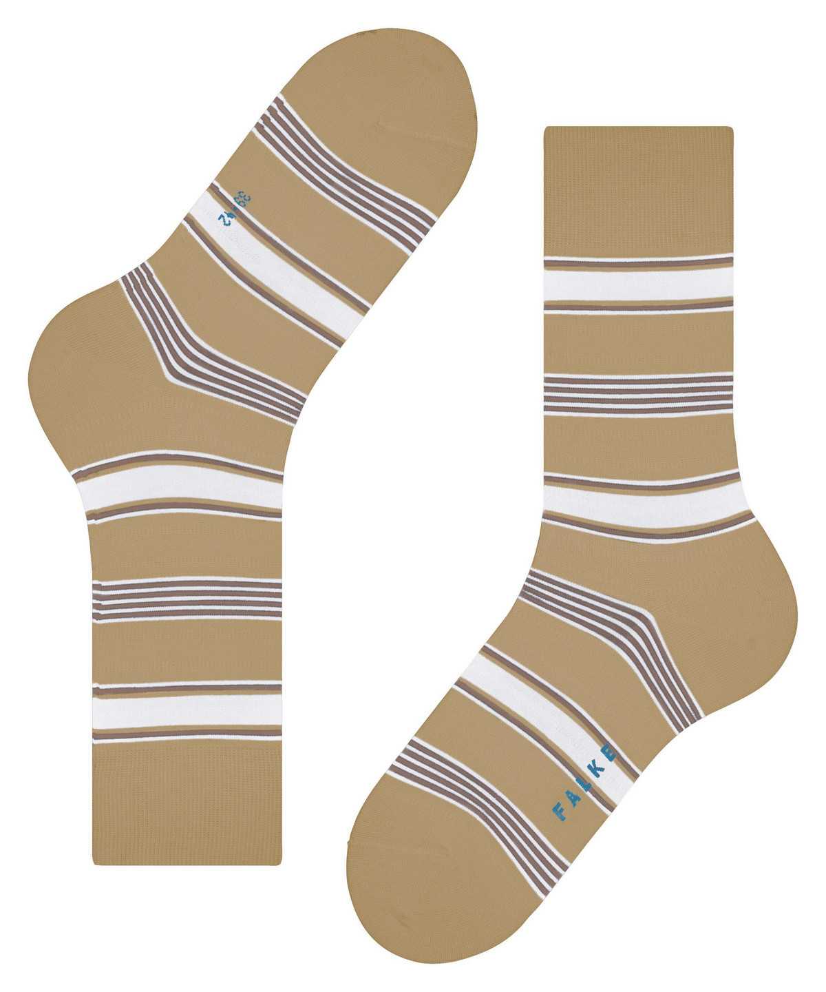 Skarpetki Falke Marina Stripe Socks Męskie Beżowe | LQXNYZ-975