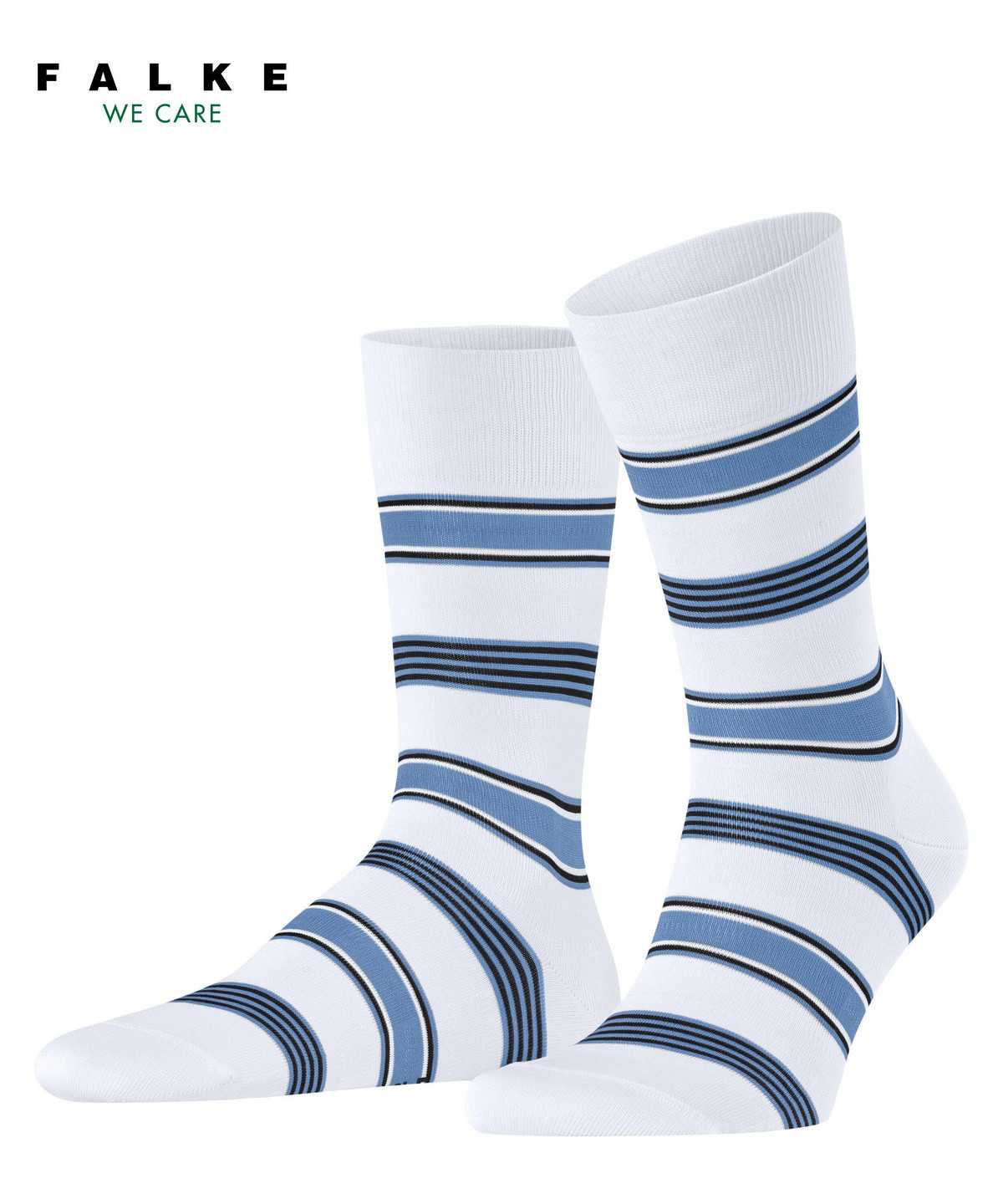 Skarpetki Falke Marina Stripe Socks Męskie Białe | COGBVE-728