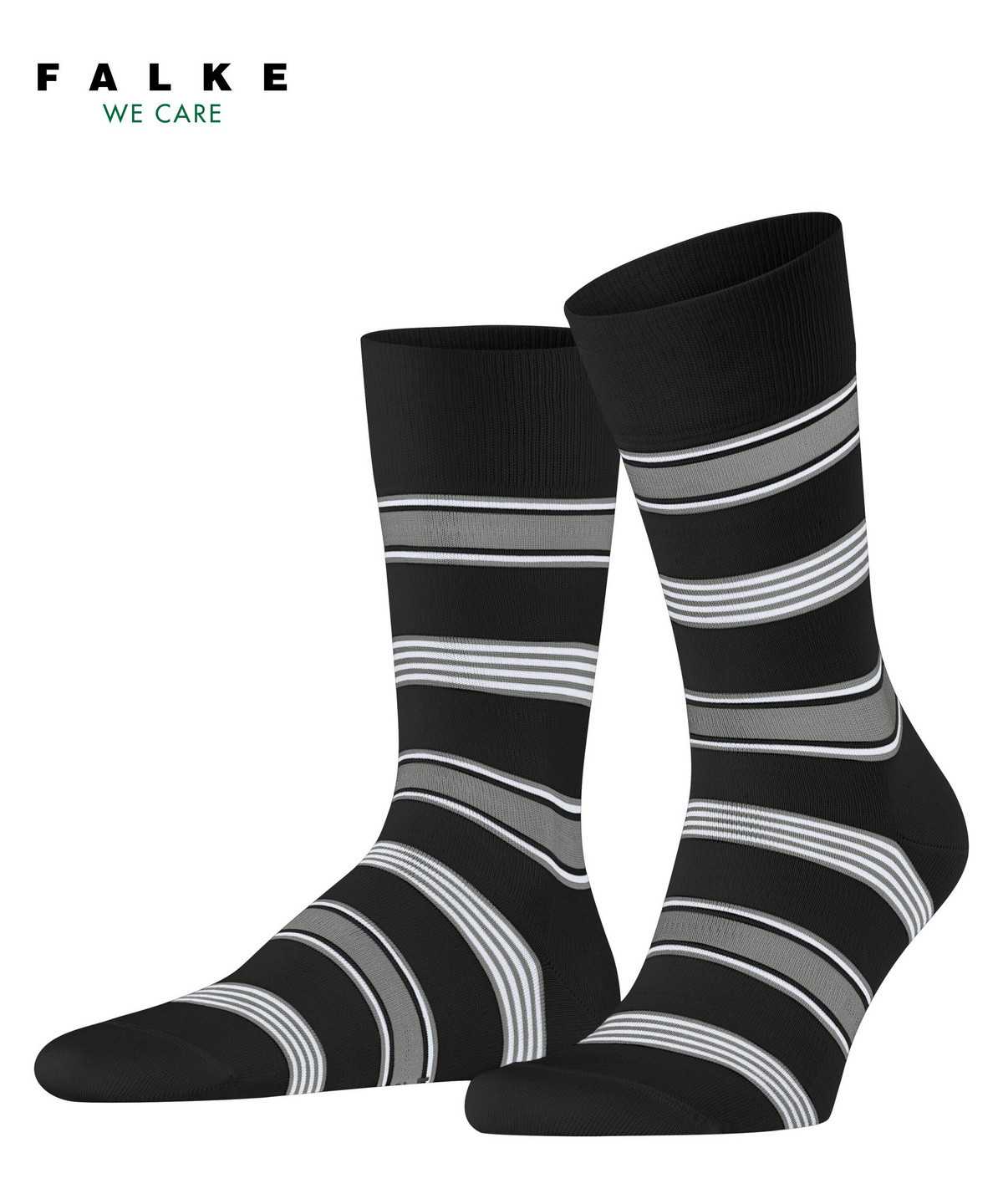 Skarpetki Falke Marina Stripe Socks Męskie Czarne | GZTJYQ-829