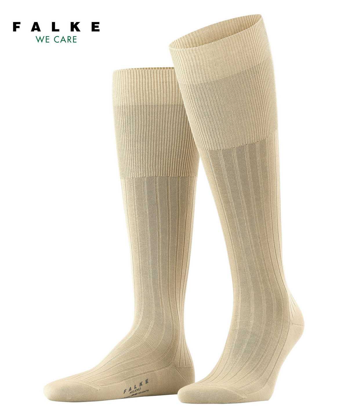 Skarpetki Falke Milano Knee-high Socks Męskie Beżowe | EUDTJN-485