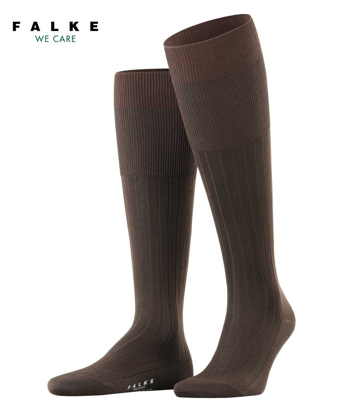 Skarpetki Falke Milano Knee-high Socks Męskie Brązowe | JENXVI-034