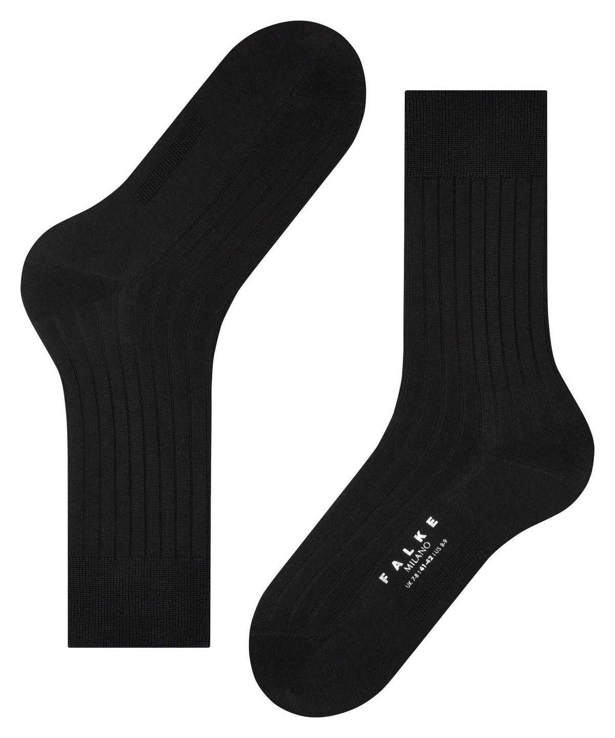 Skarpetki Falke Milano Socks Męskie Czarne | YDBNQH-017