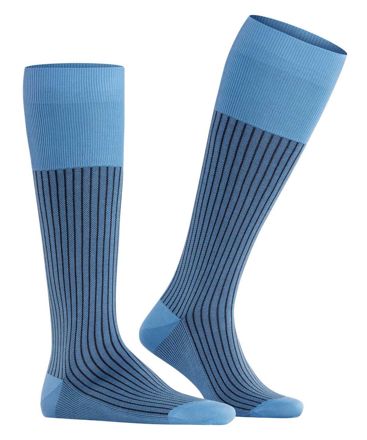 Skarpetki Falke Oxford Stripe Knee-high Socks Męskie Niebieskie | QGIWTP-548