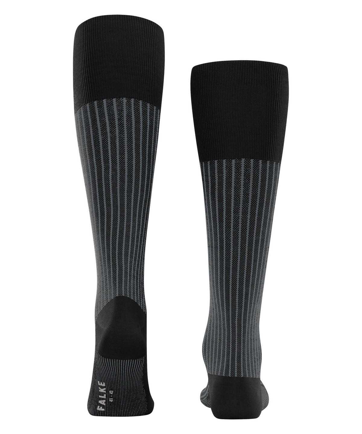 Skarpetki Falke Oxford Stripe Knee-high Socks Męskie Czarne | LKVMFP-028