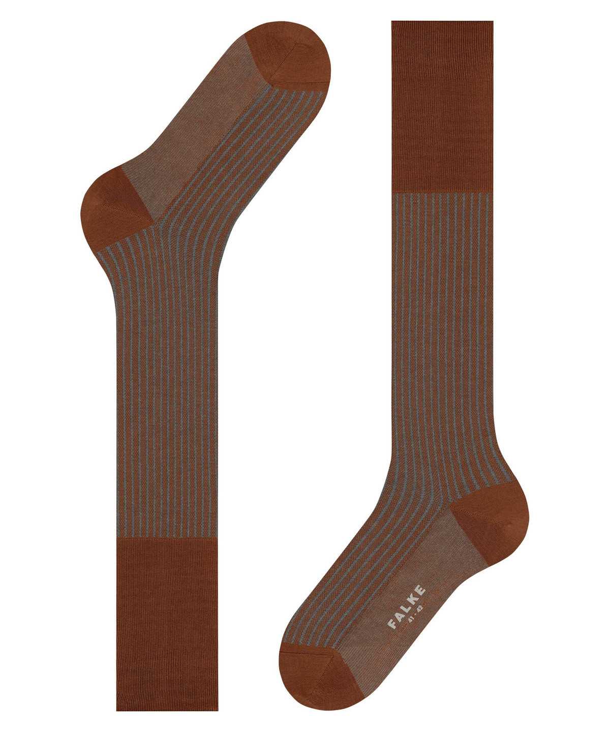 Skarpetki Falke Oxford Stripe Knee-high Socks Męskie Brązowe | MHJRCZ-352