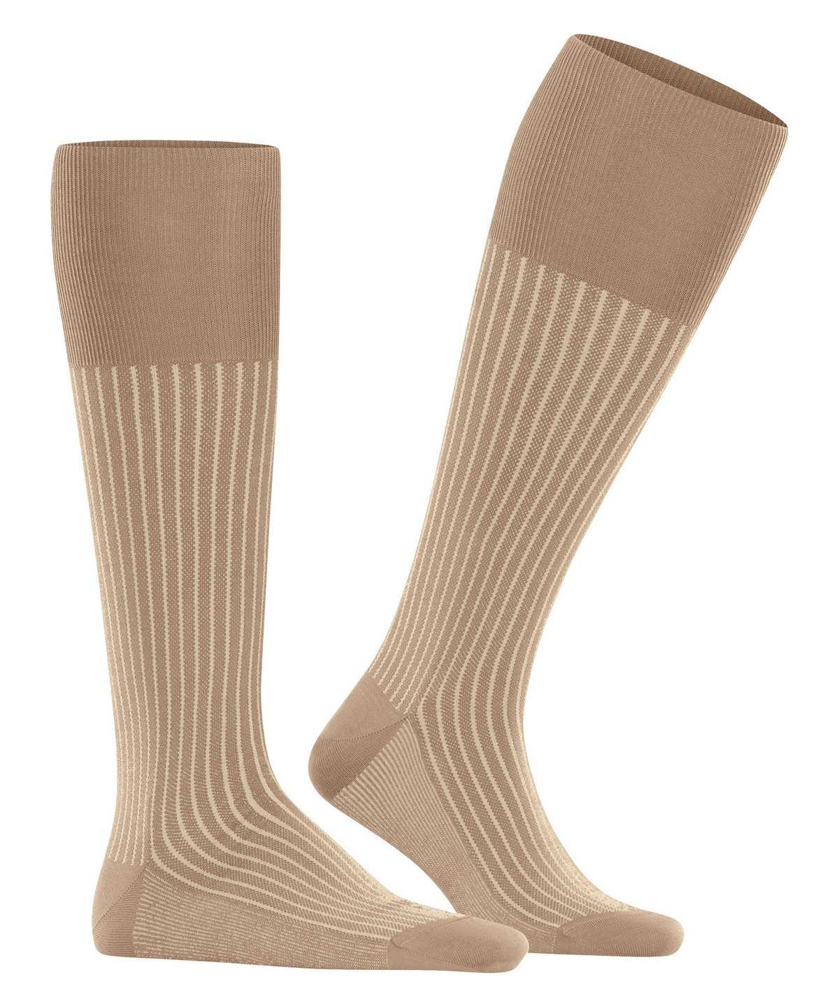 Skarpetki Falke Oxford Stripe Knee-high Socks Męskie Brązowe | HAYFVZ-290