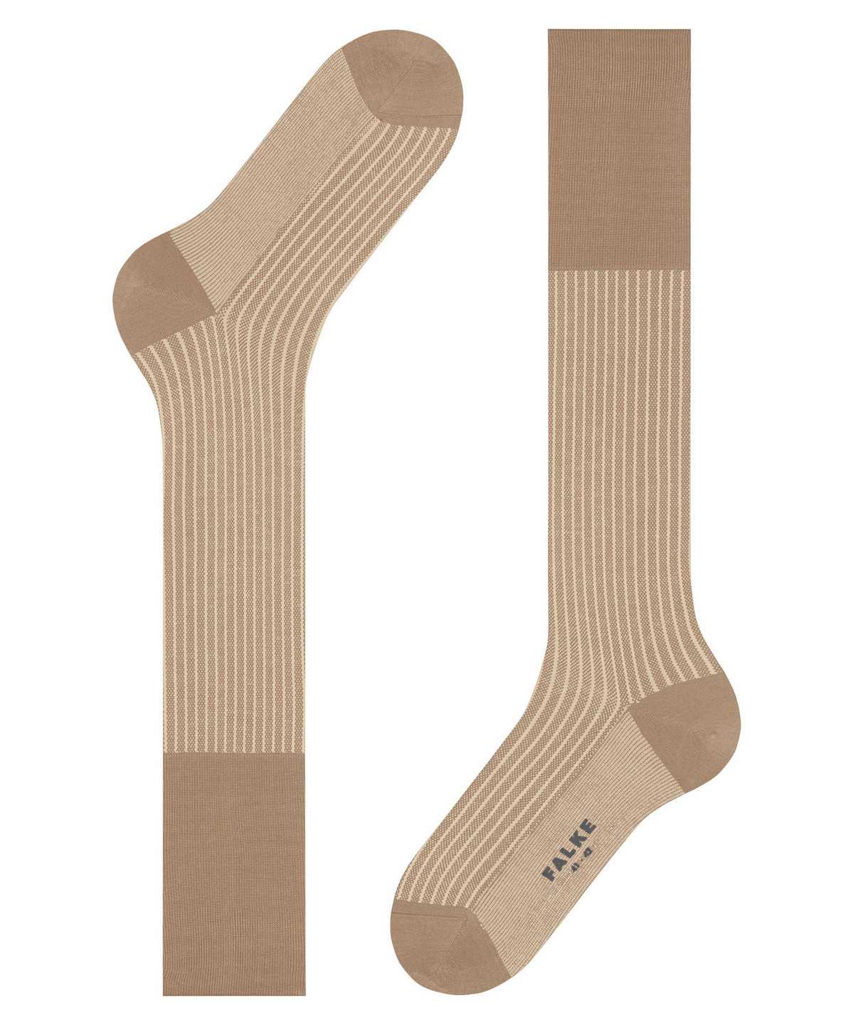 Skarpetki Falke Oxford Stripe Knee-high Socks Męskie Brązowe | HAYFVZ-290