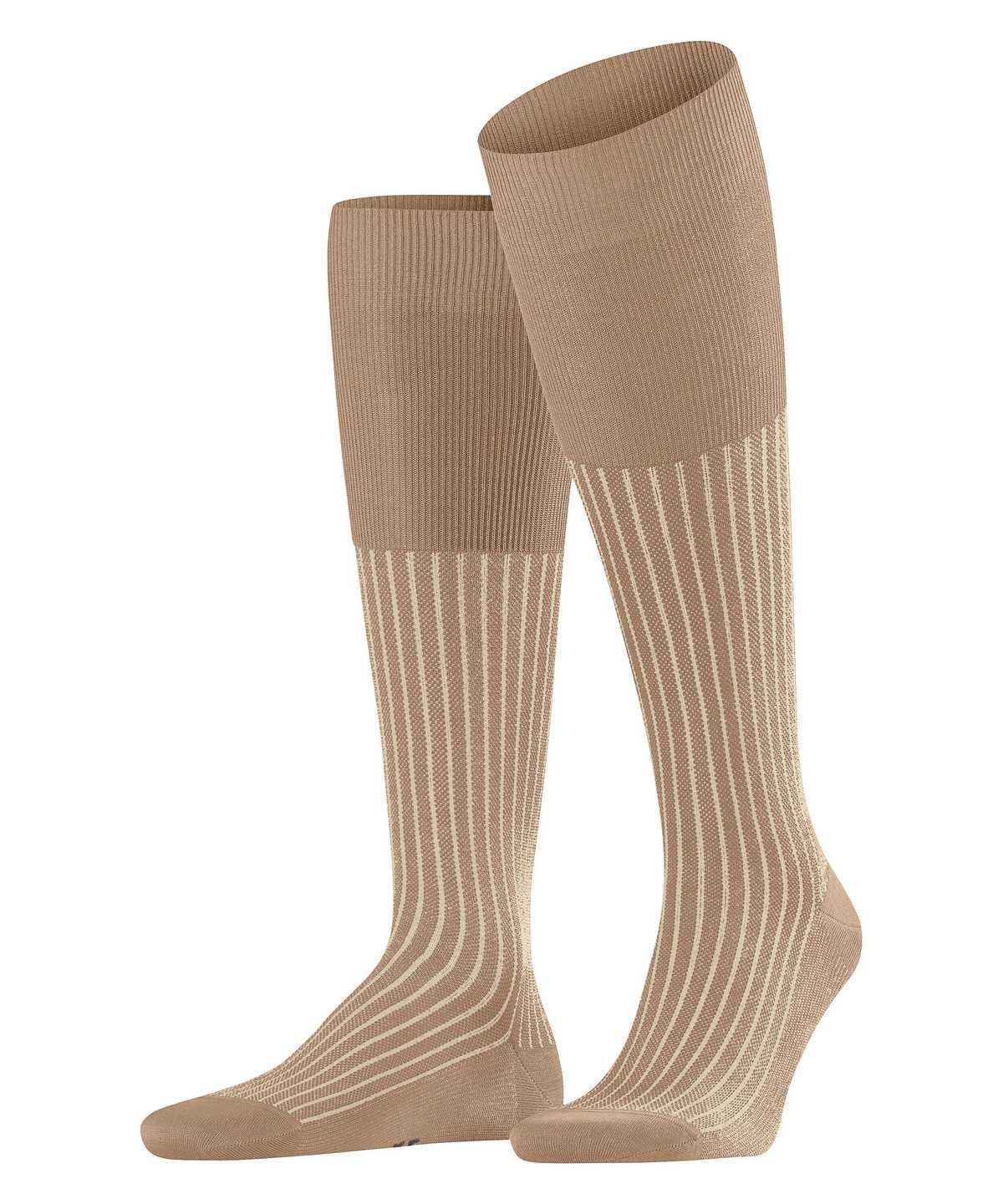 Skarpetki Falke Oxford Stripe Knee-high Socks Męskie Brązowe | HAYFVZ-290