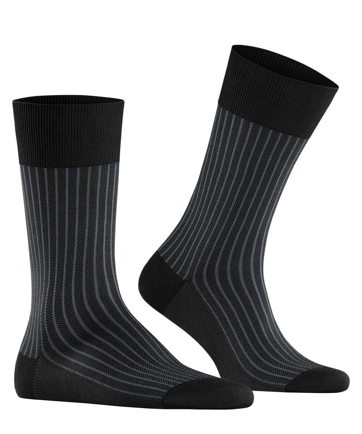 Skarpetki Falke Oxford Stripe Socks Męskie Czarne | SVRFTQ-425