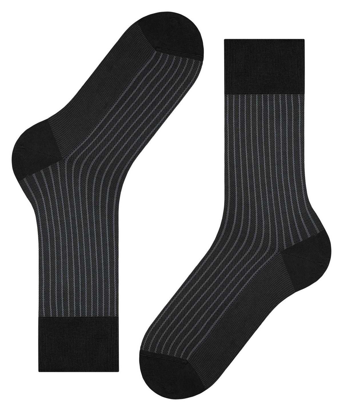 Skarpetki Falke Oxford Stripe Socks Męskie Czarne | SVRFTQ-425