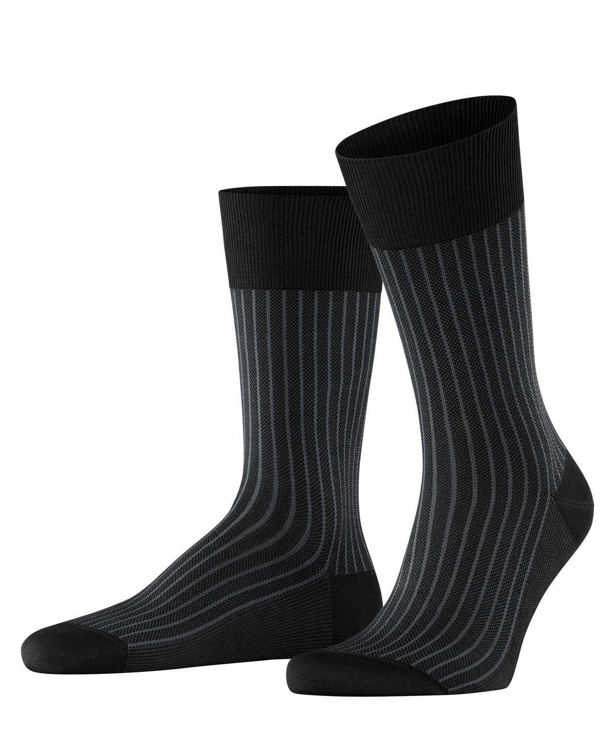 Skarpetki Falke Oxford Stripe Socks Męskie Czarne | SVRFTQ-425