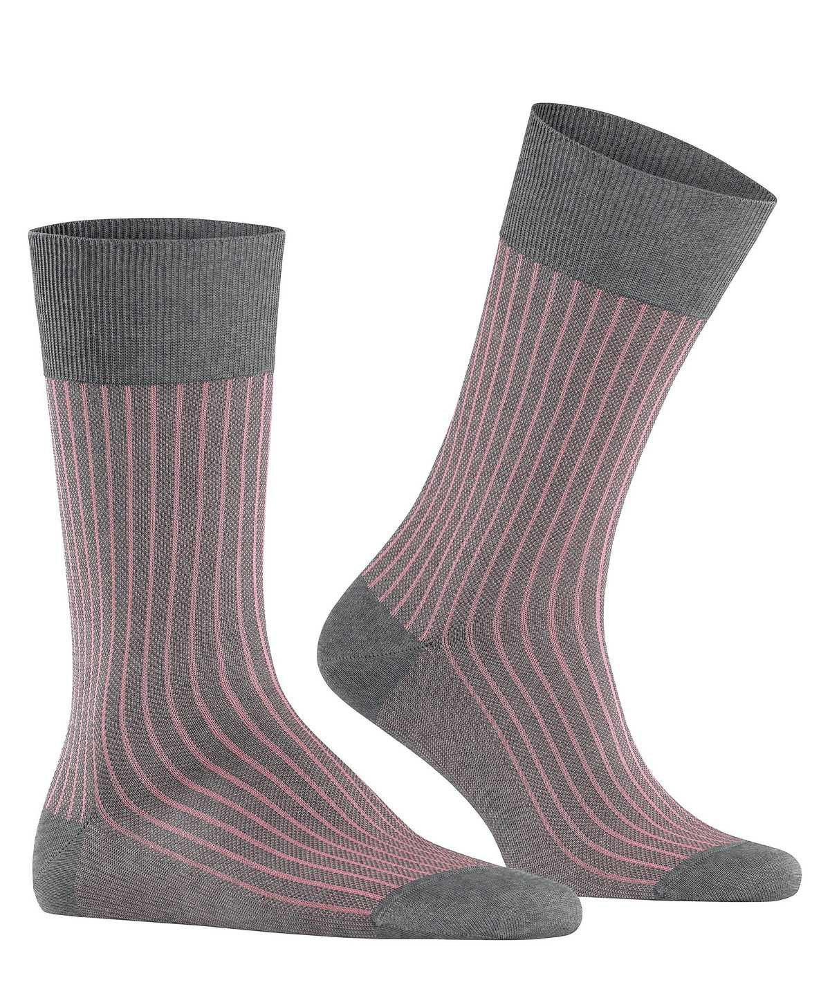 Skarpetki Falke Oxford Stripe Socks Męskie Szare | MIXYBF-791