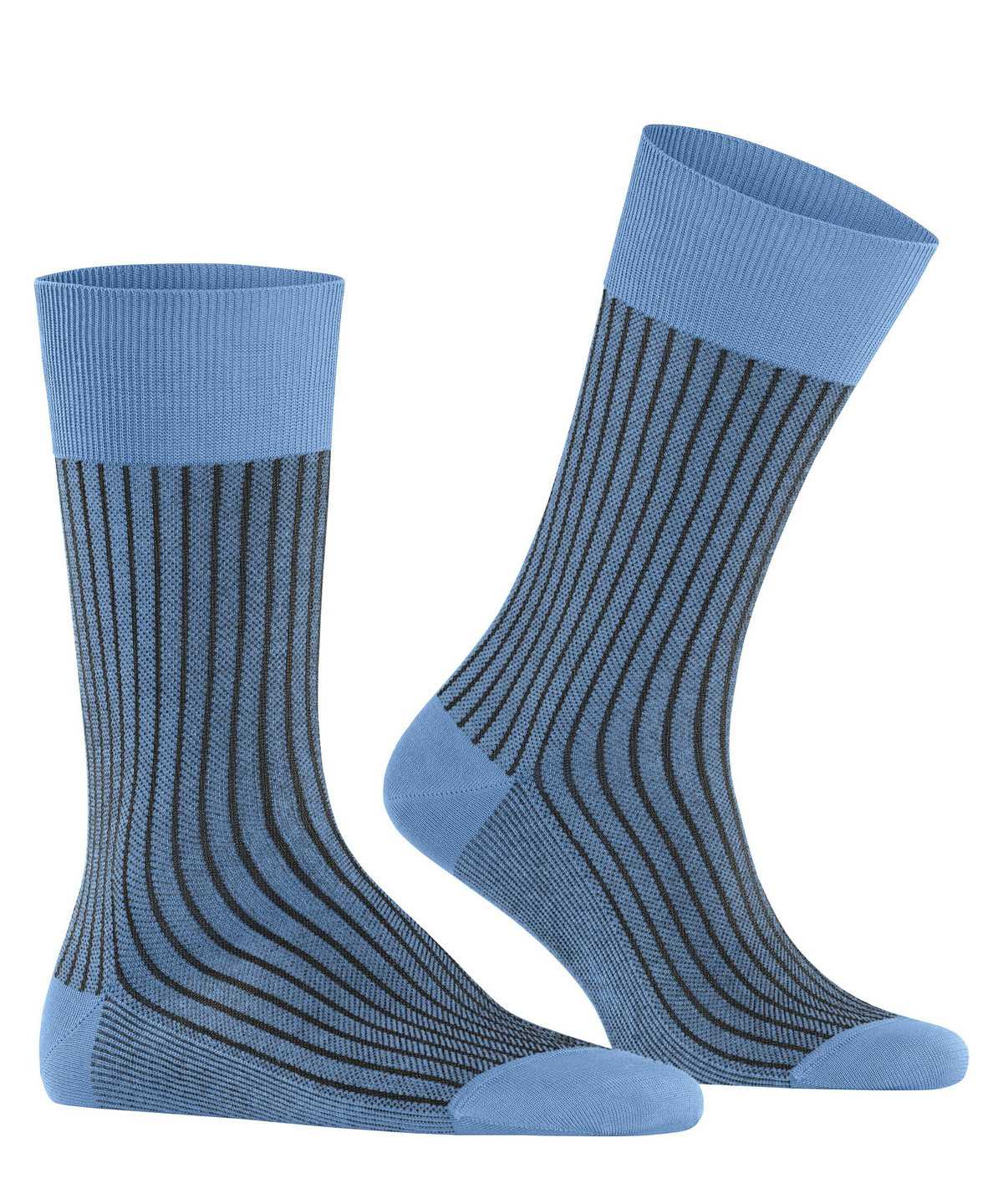 Skarpetki Falke Oxford Stripe Socks Męskie Niebieskie | BOYWKR-928