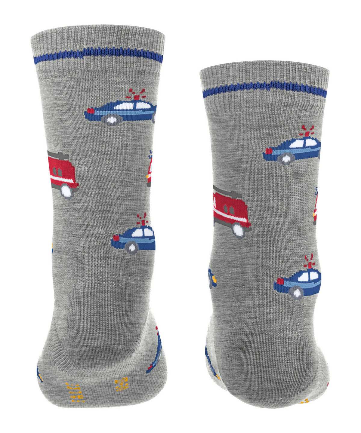 Skarpetki Falke Police and Fire Cars Socks Dziecięce Szare | BOHCQY-421