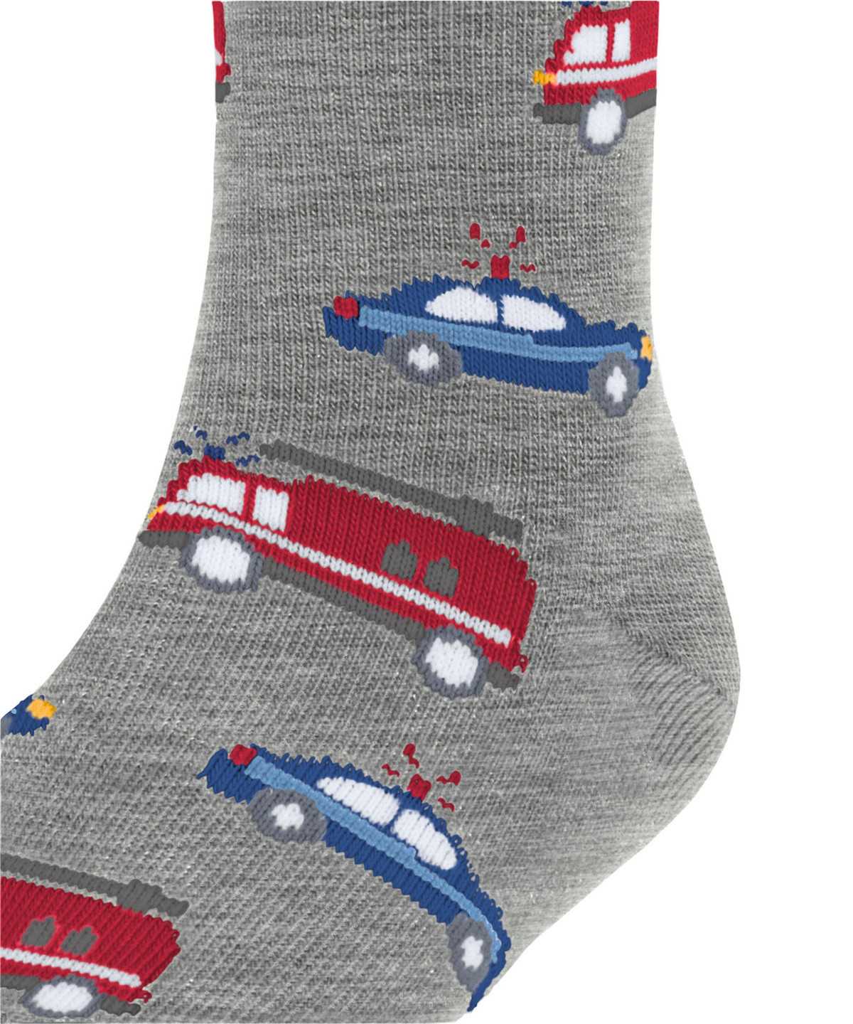 Skarpetki Falke Police and Fire Cars Socks Dziecięce Szare | BOHCQY-421