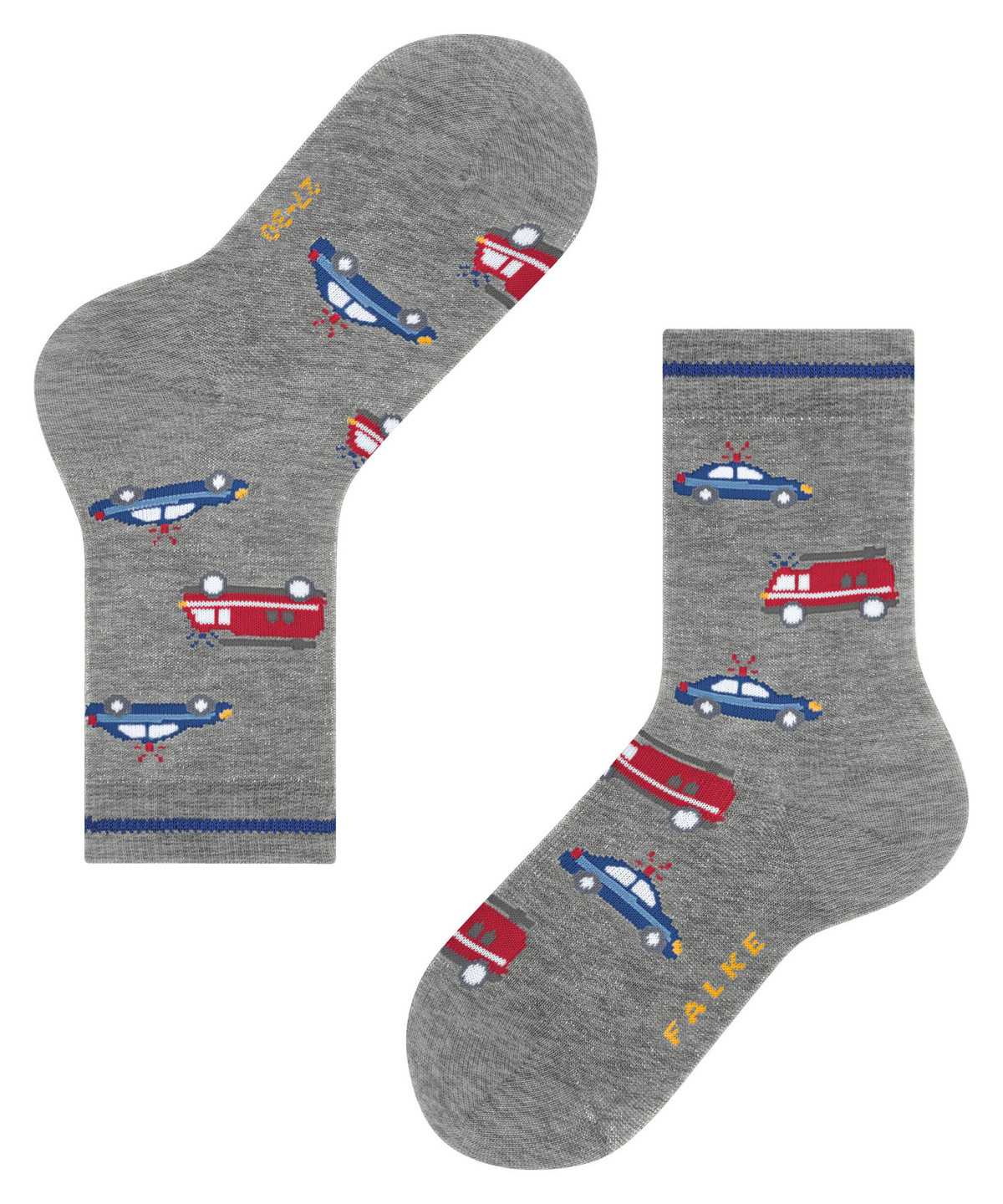 Skarpetki Falke Police and Fire Cars Socks Dziecięce Szare | BOHCQY-421