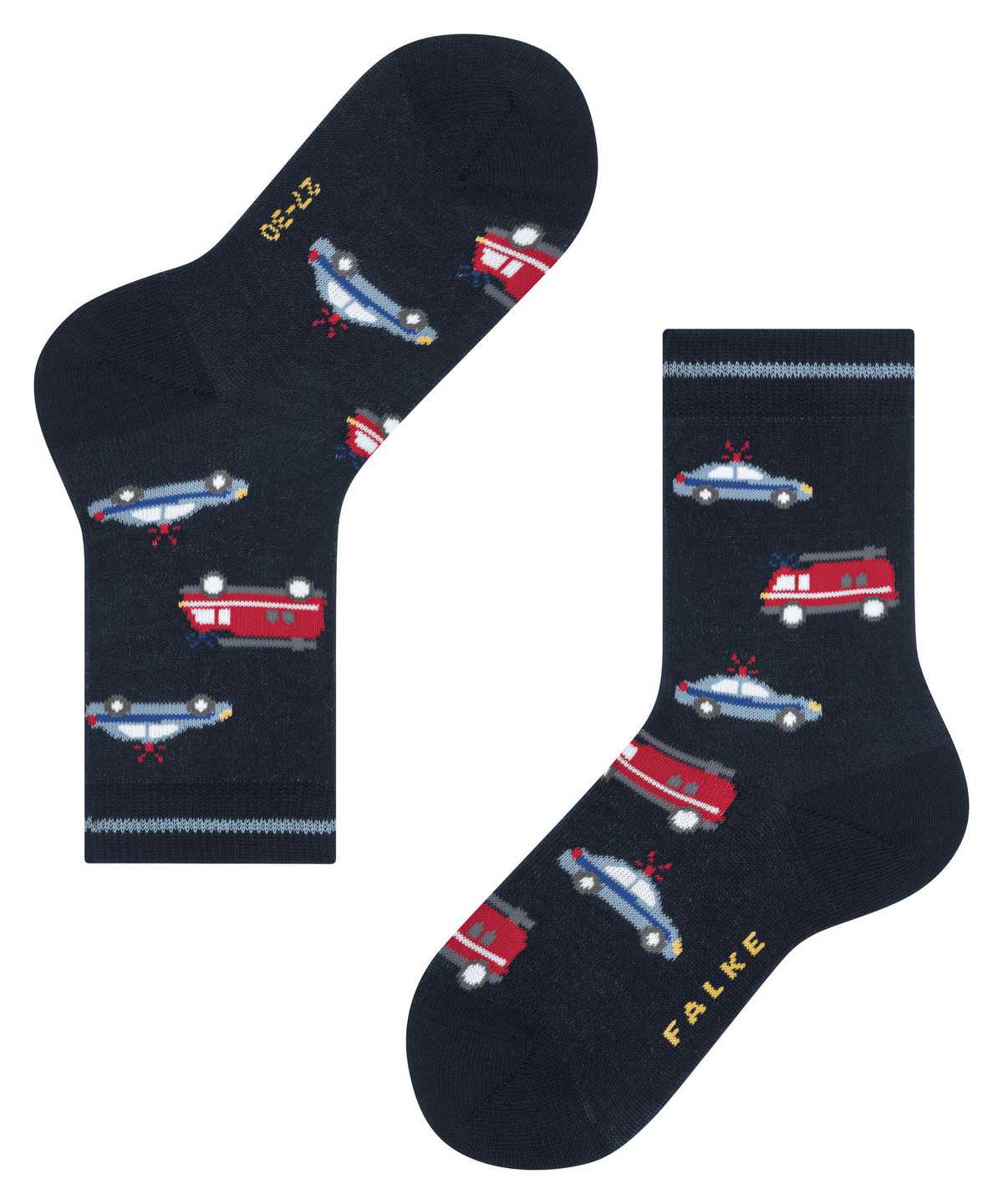 Skarpetki Falke Police and Fire Cars Socks Dziecięce Niebieskie | LPZCGB-627