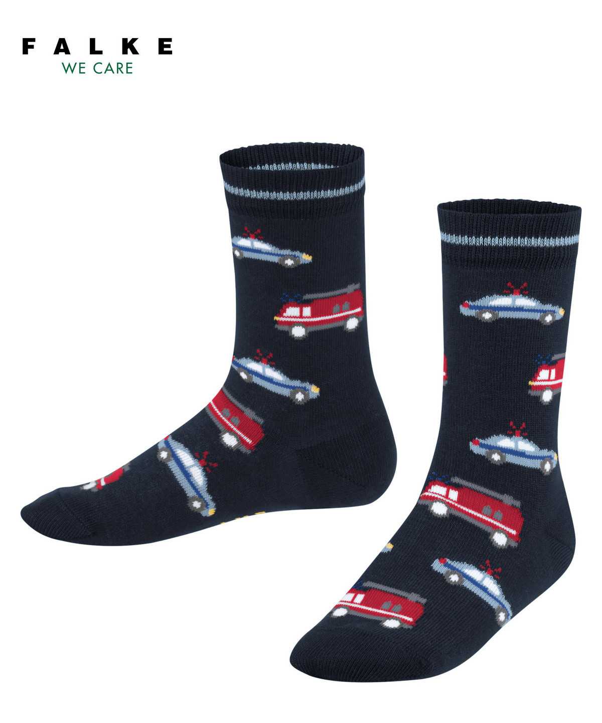 Skarpetki Falke Police and Fire Cars Socks Dziecięce Niebieskie | LPZCGB-627