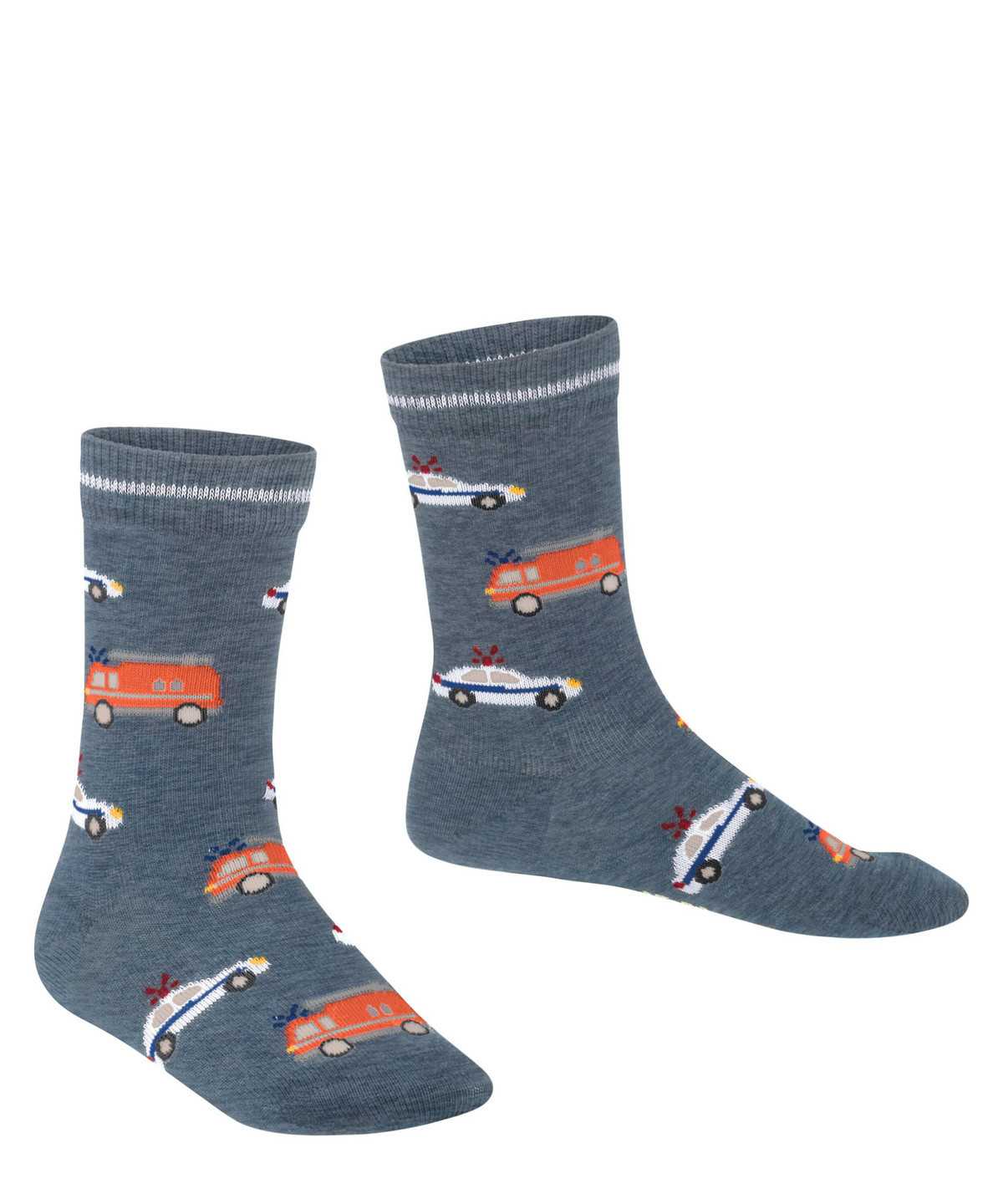 Skarpetki Falke Police and Fire Cars Socks Dziecięce Niebieskie | PZBVUD-053