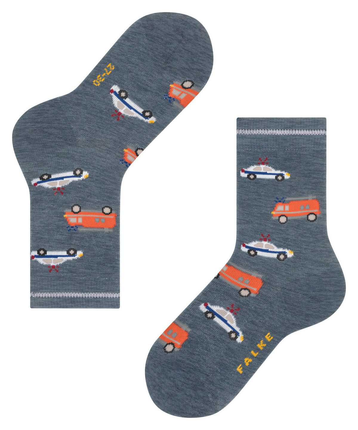 Skarpetki Falke Police and Fire Cars Socks Dziecięce Niebieskie | PZBVUD-053