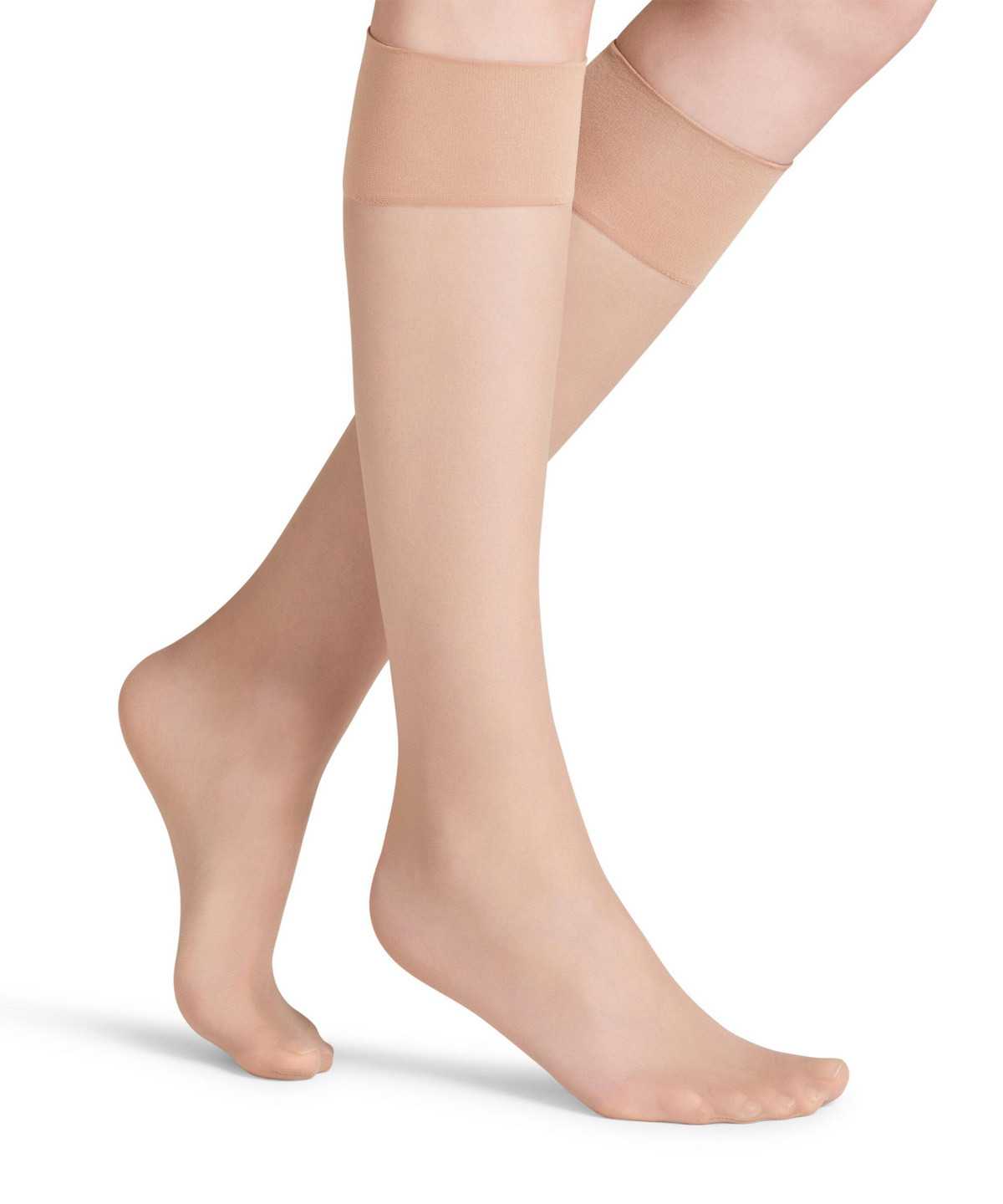 Skarpetki Falke Pure Matt 20 DEN Knee-high Socks Damskie Beżowe | PSOXEZ-957