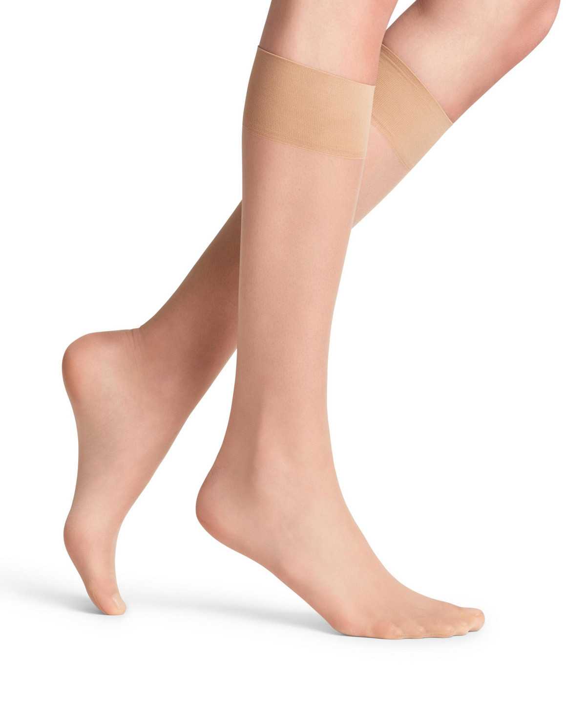 Skarpetki Falke Pure Matt 20 DEN Knee-high Socks Damskie Beżowe | CBTMYO-087