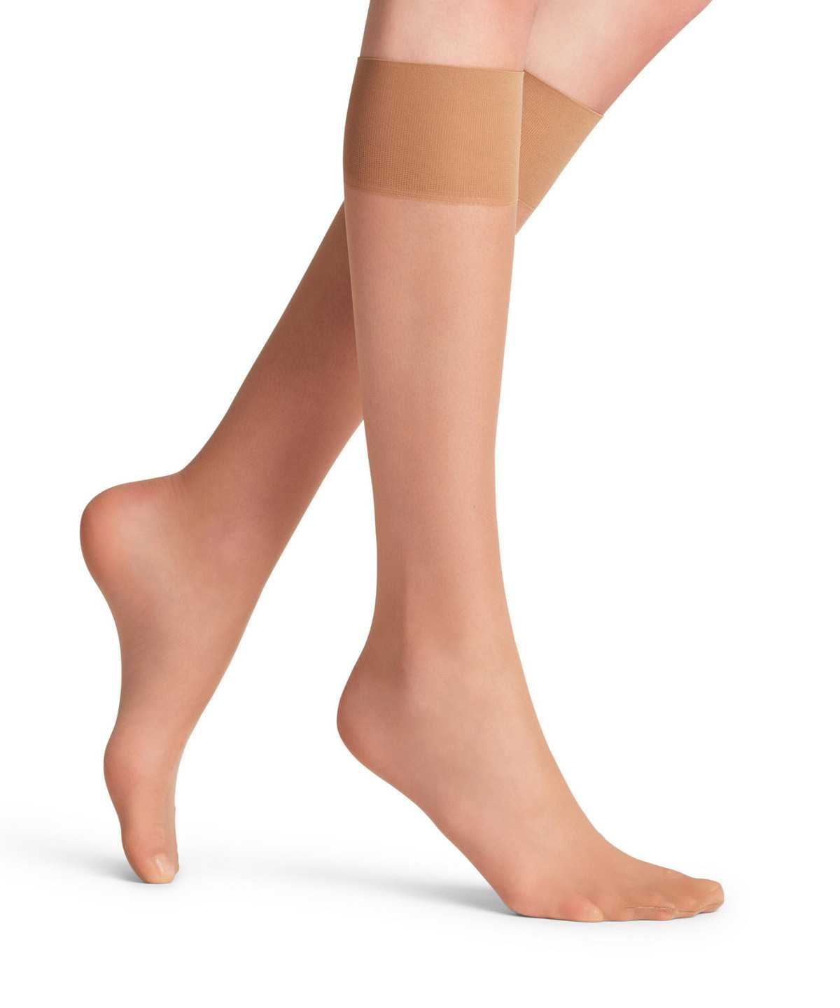 Skarpetki Falke Pure Matt 20 DEN Knee-high Socks Damskie Beżowe | XPJEMY-490