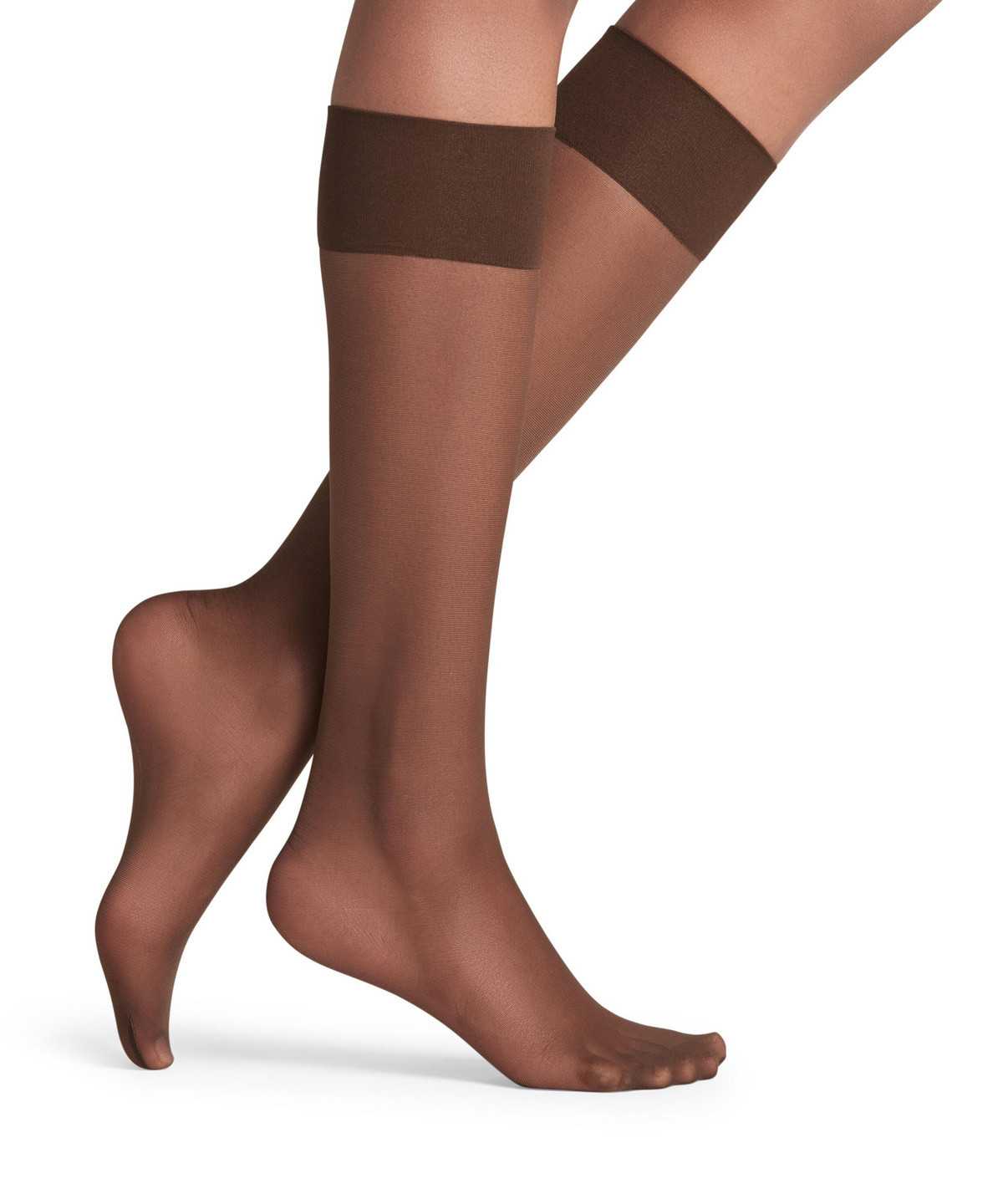 Skarpetki Falke Pure Matt 20 DEN Knee-high Socks Damskie Brązowe | OUSMDA-953