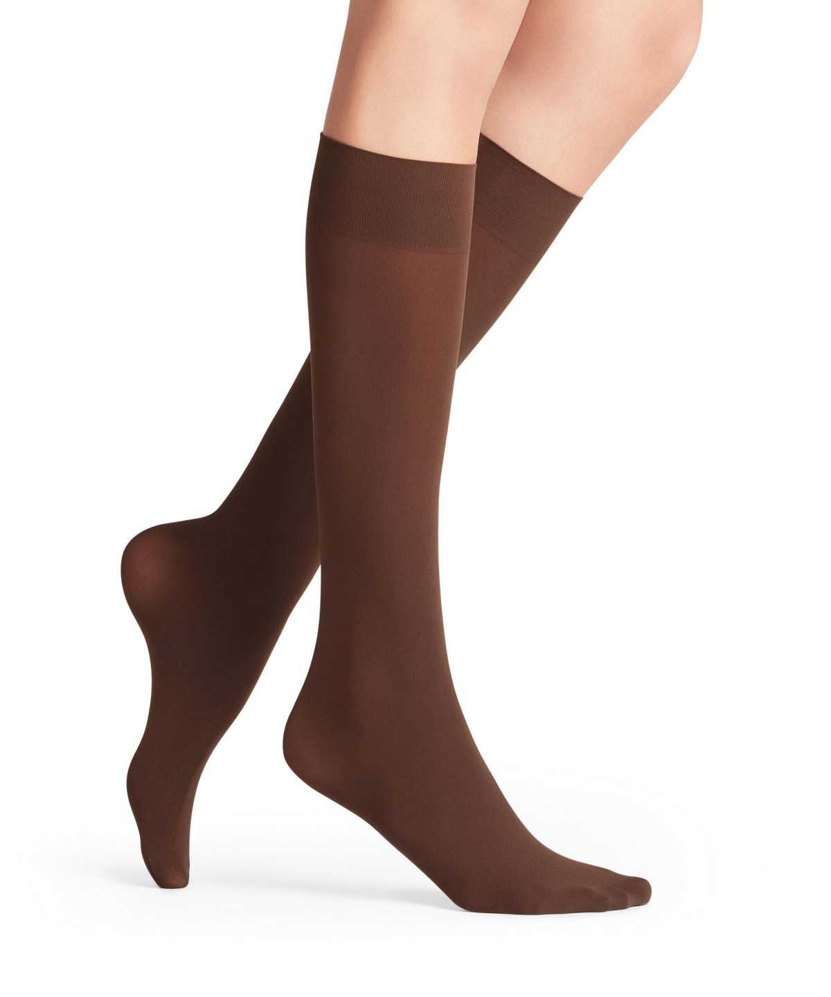 Skarpetki Falke Pure Matt 50 DEN Knee-high Socks Damskie Brązowe | BOIYRH-062