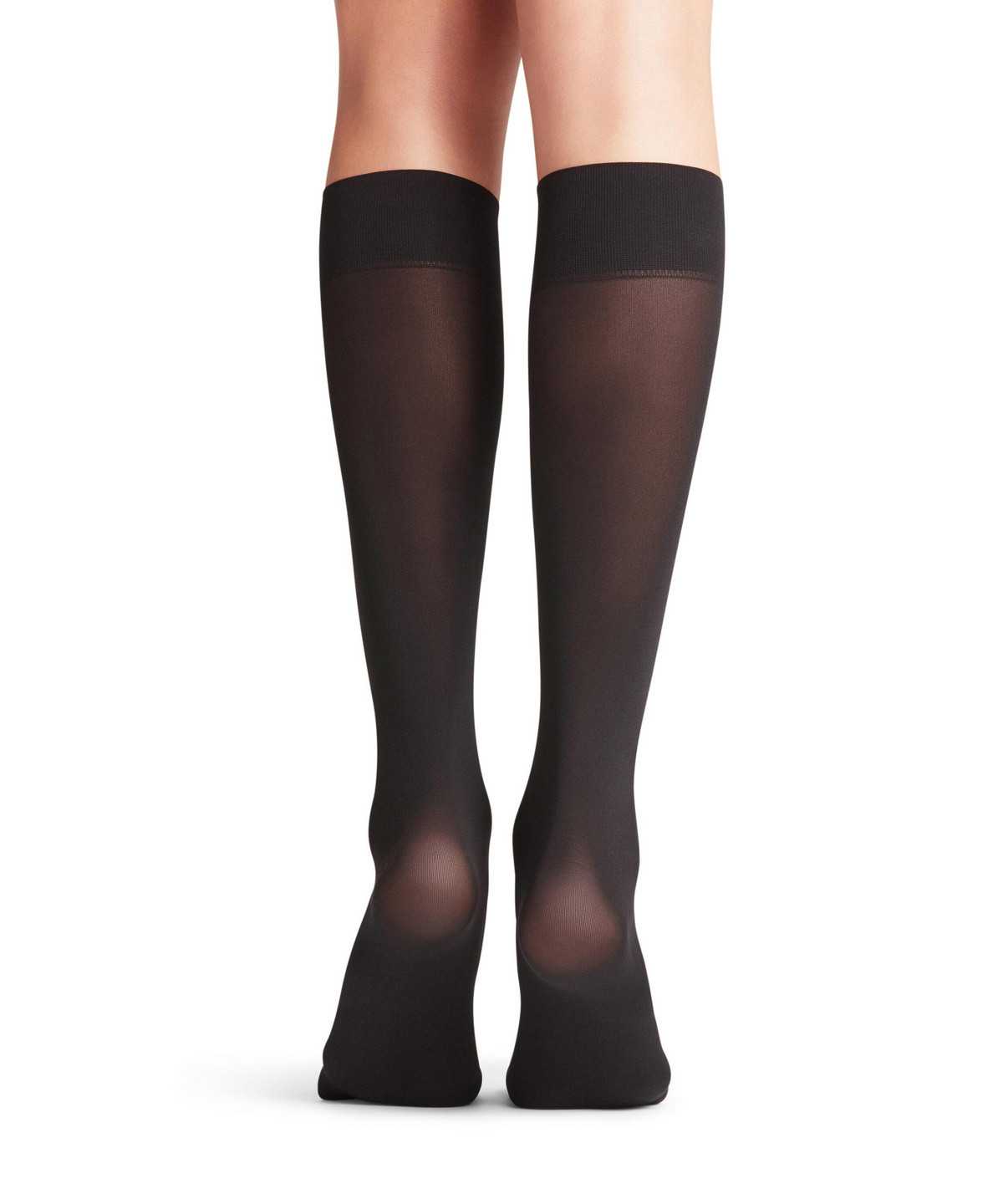 Skarpetki Falke Pure Matt 50 DEN Knee-high Socks Damskie Czarne | SCMDNV-958