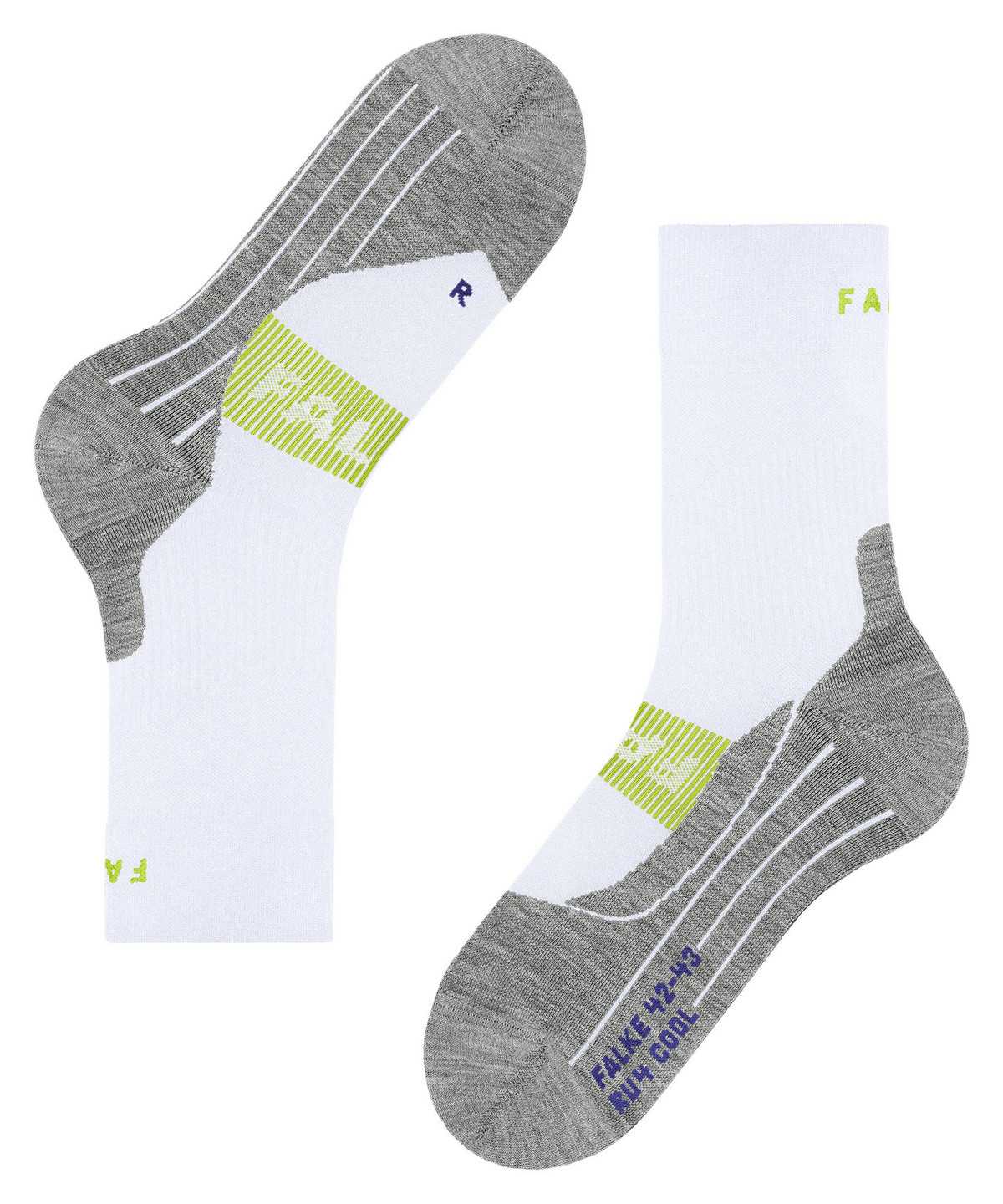 Skarpetki Falke RU4 Endurance Cool Running Socks Męskie Białe | QDNXYF-503