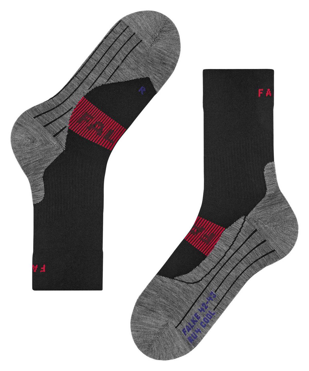 Skarpetki Falke RU4 Endurance Cool Running Socks Męskie Czarne | JVKQCZ-039