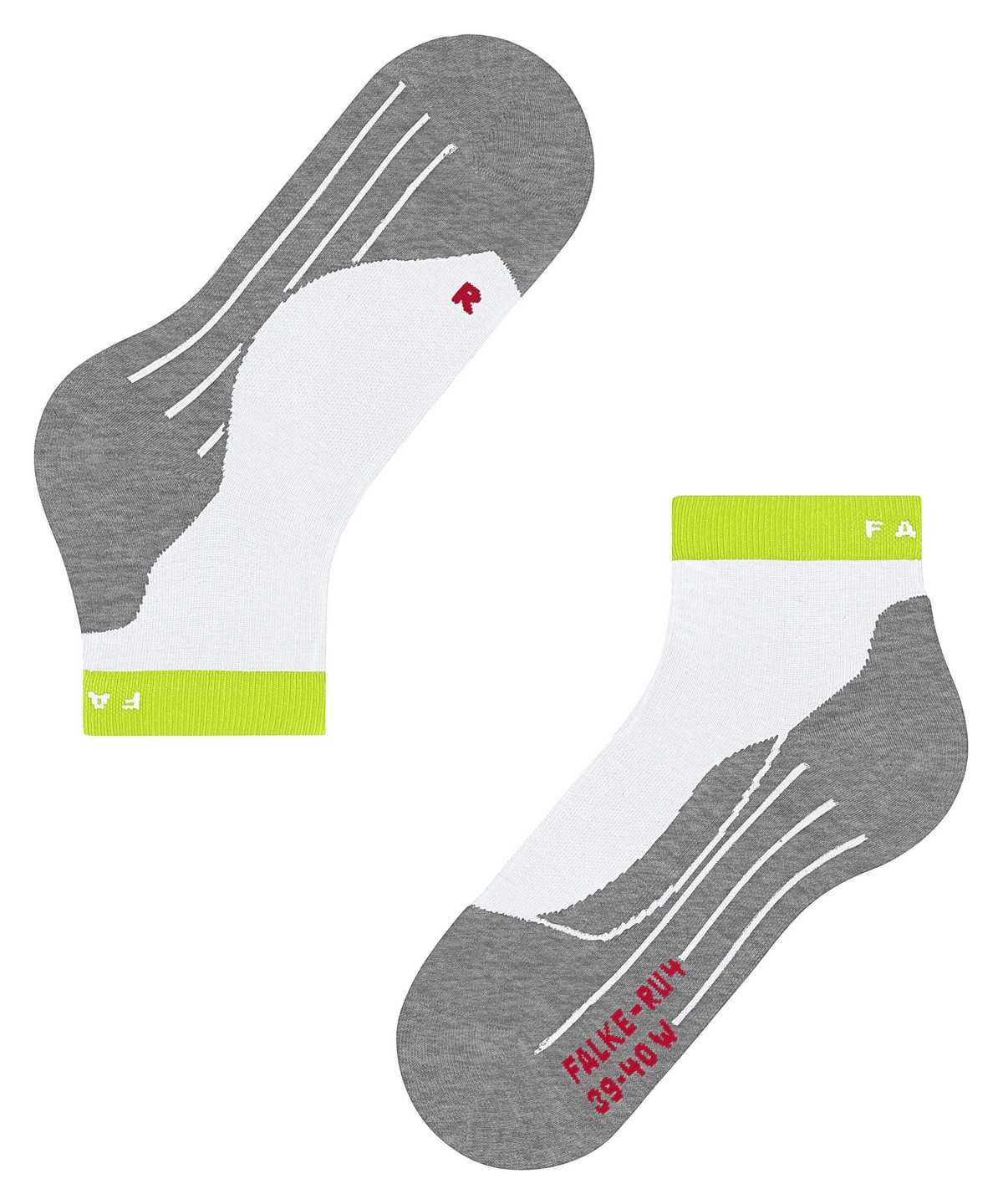 Skarpetki Falke RU4 Endurance Short Running Short sock Męskie Białe | UCVRZG-916