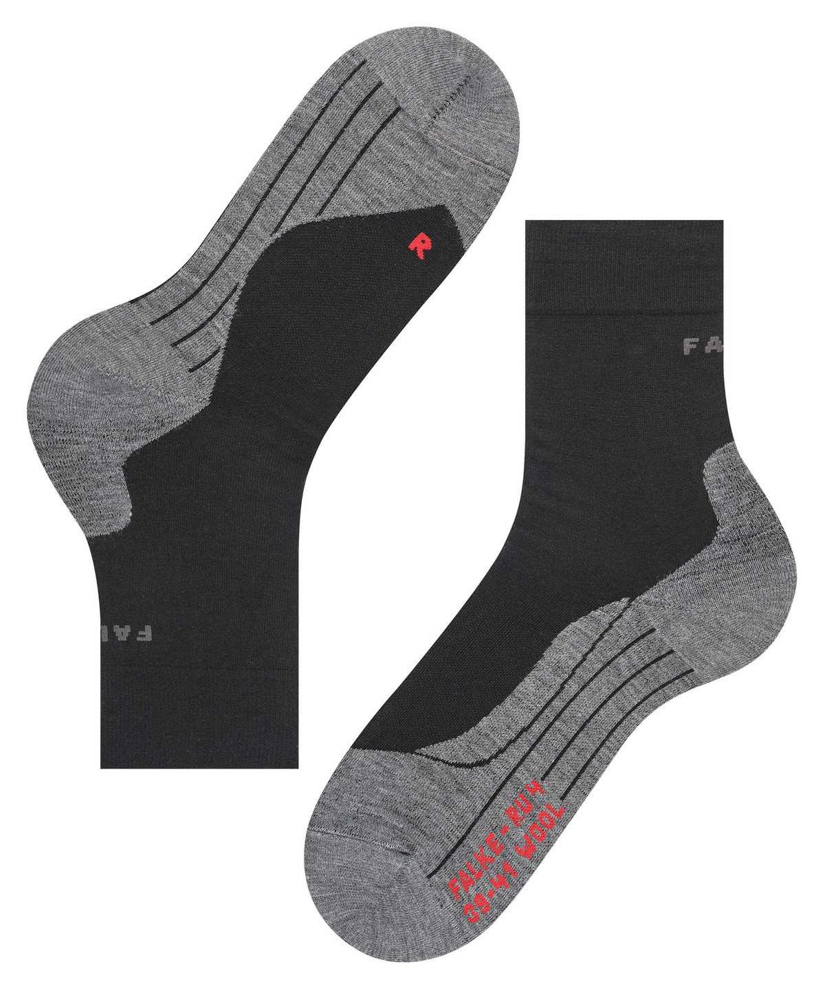 Skarpetki Falke RU4 Endurance Wool Running Socks Męskie Czarne | WMKPZU-743