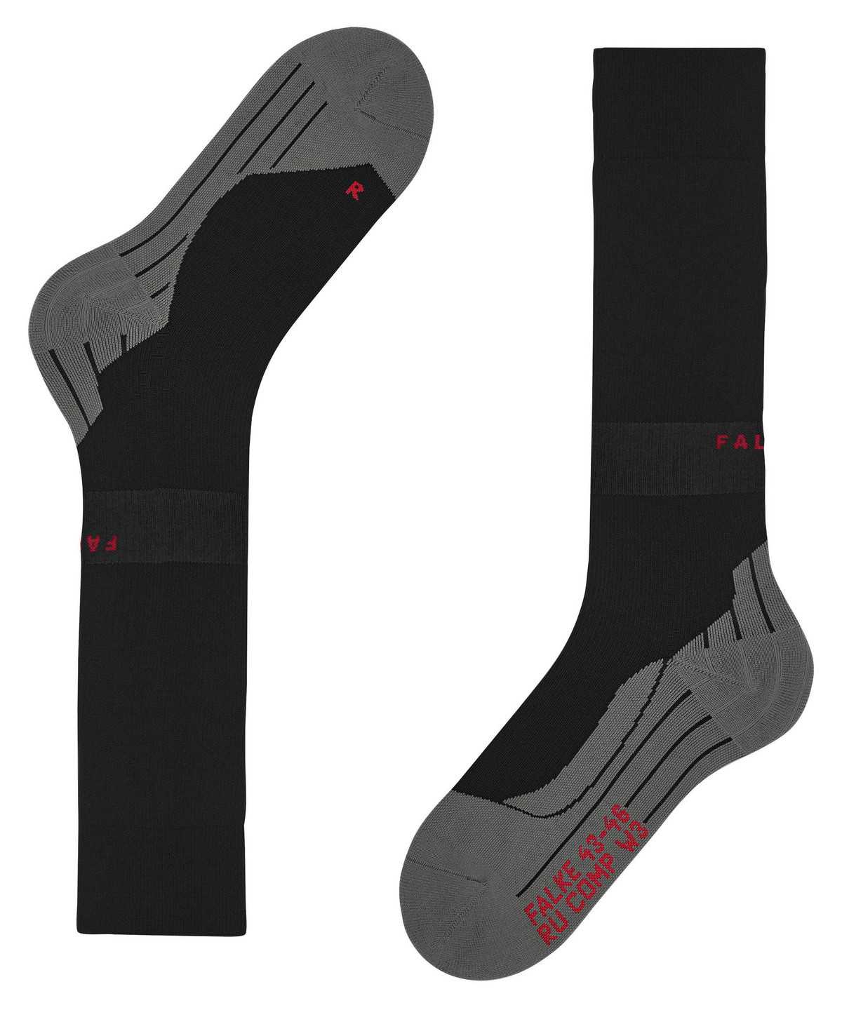 Skarpetki Falke RU Compression Energy Running Knee-high Socks Męskie Czarne | KAXBFO-581